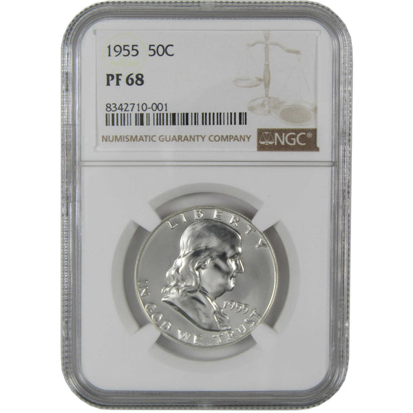 1955 Franklin Silver Half Dollar PF 68 NGC Proof 50c Coin SKU:I27403