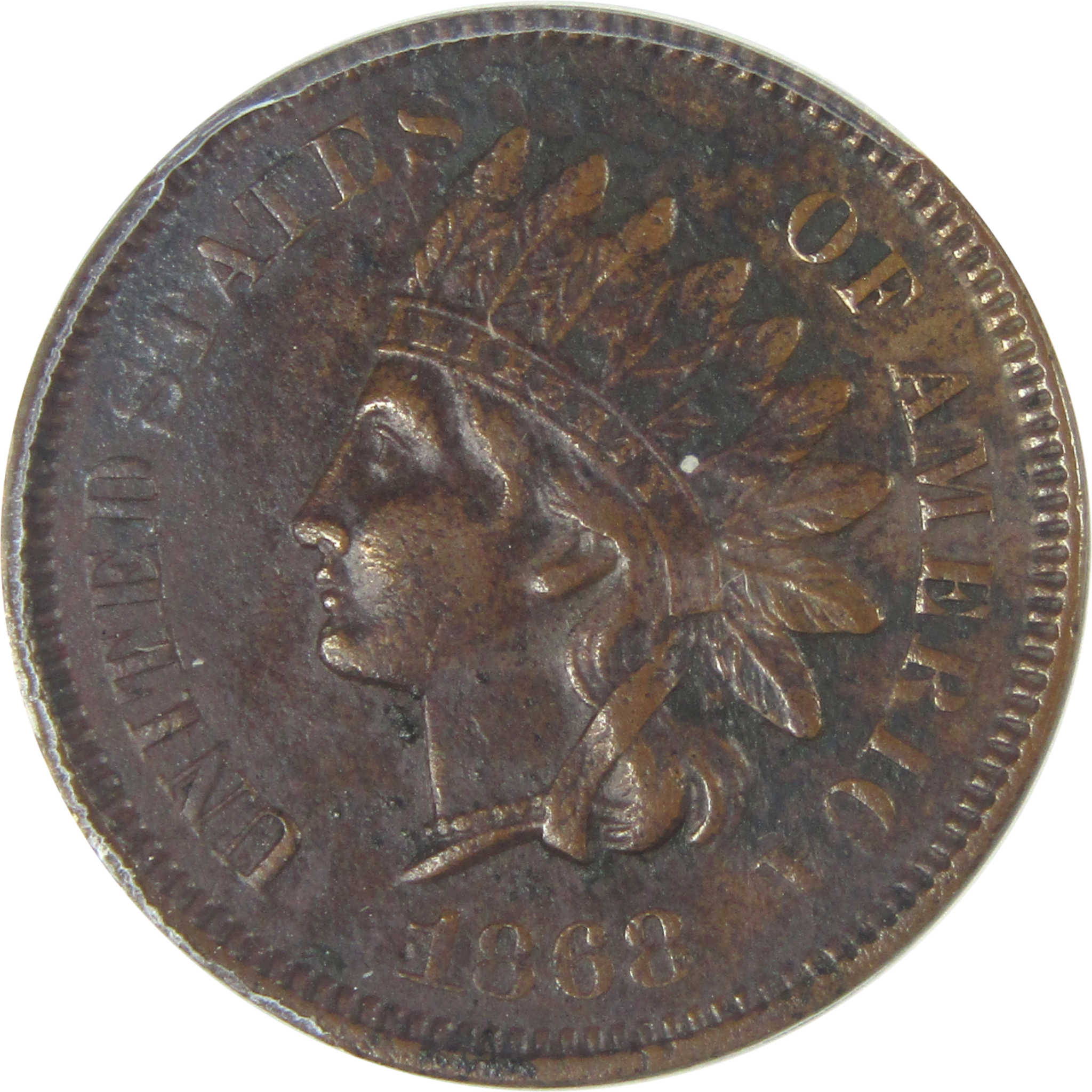 1868 Indian Head Cent AU 50 Details ANACS Penny 1c Coin SKU:I16072