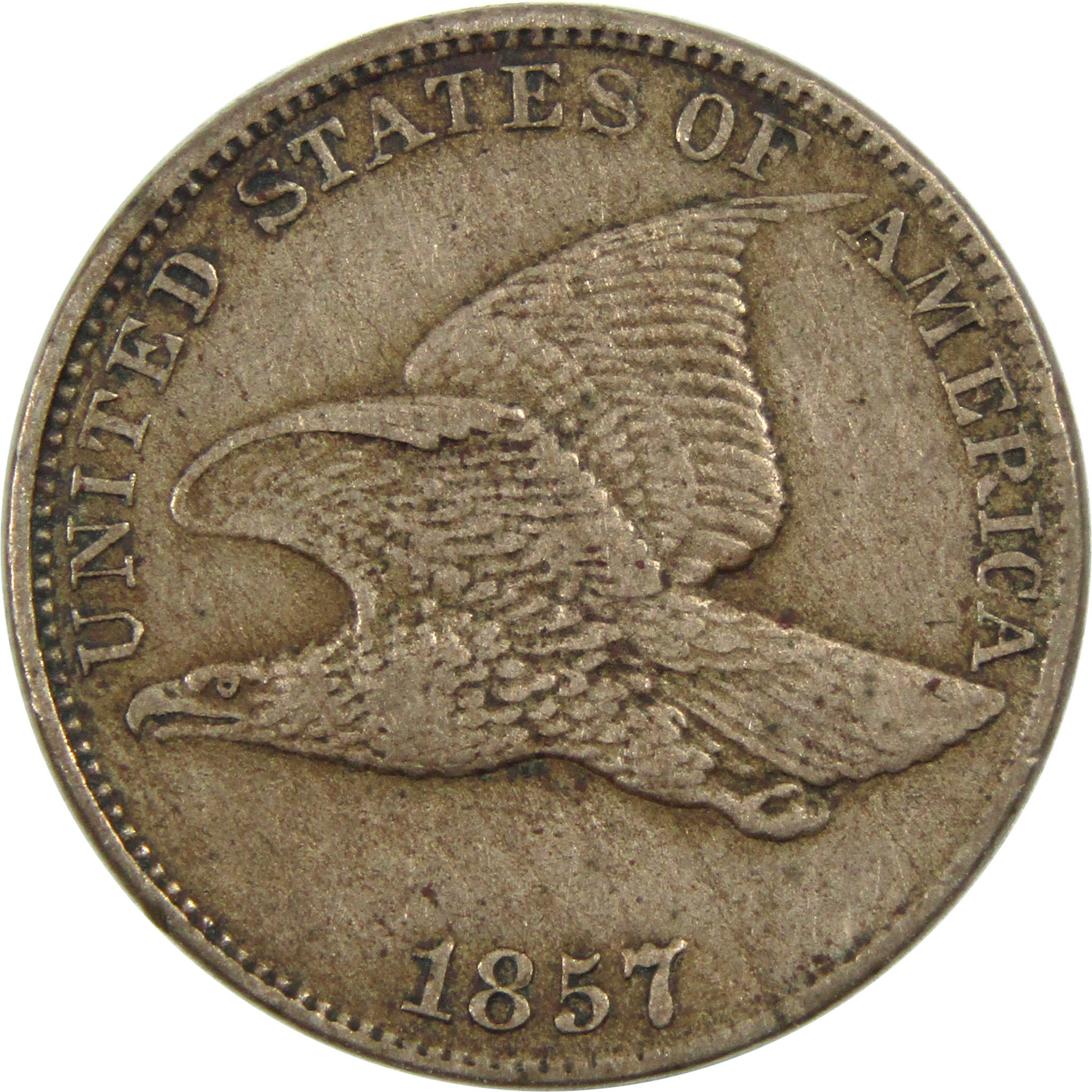1857 Flying Eagle Cent Very Good Details Copper-Nickel SKU:I12994