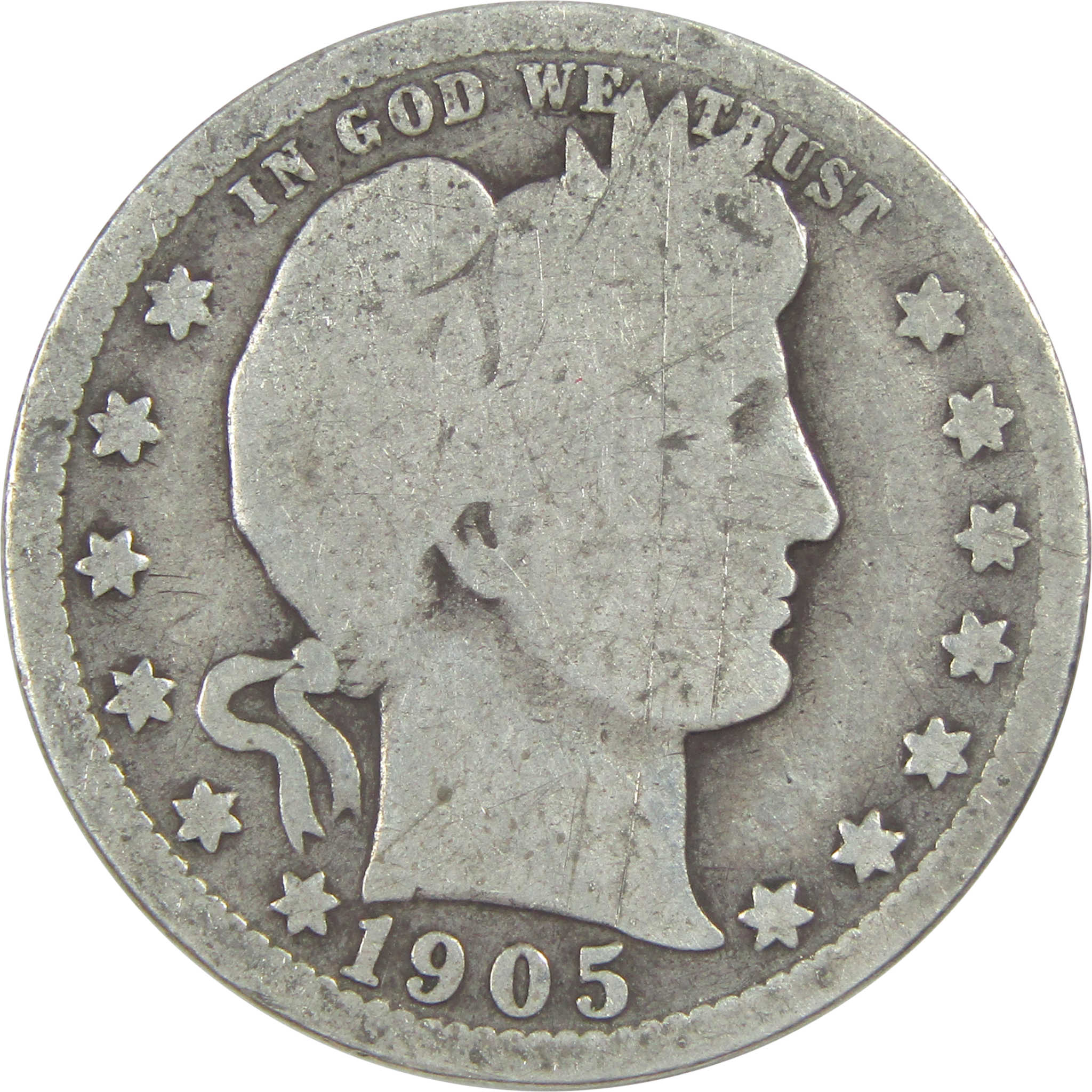 1905 O Barber Quarter AG About Good Silver 25c Coin SKU:I15550