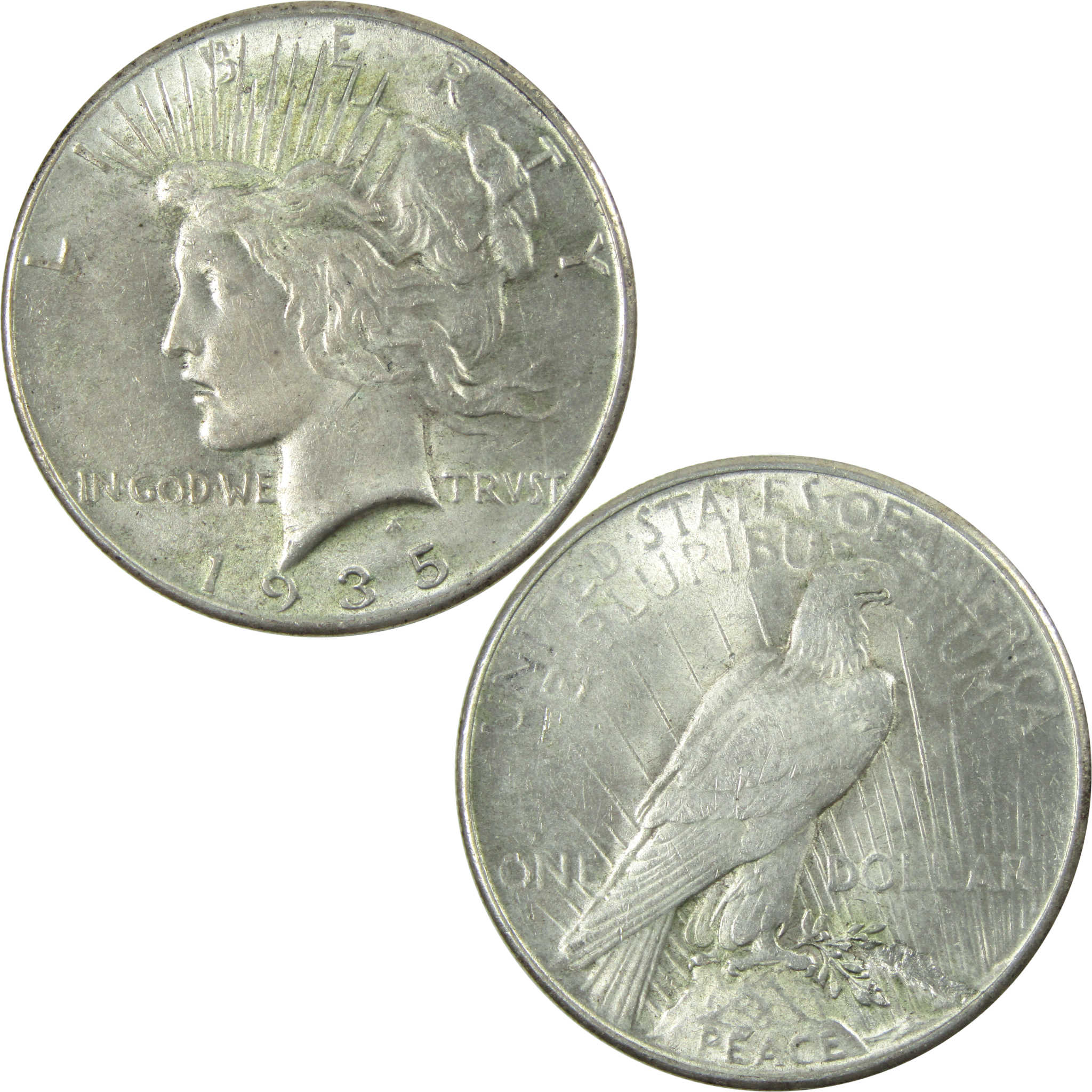 1935 Peace Dollar AU About Uncirculated Silver $1 Coin SKU:I13693