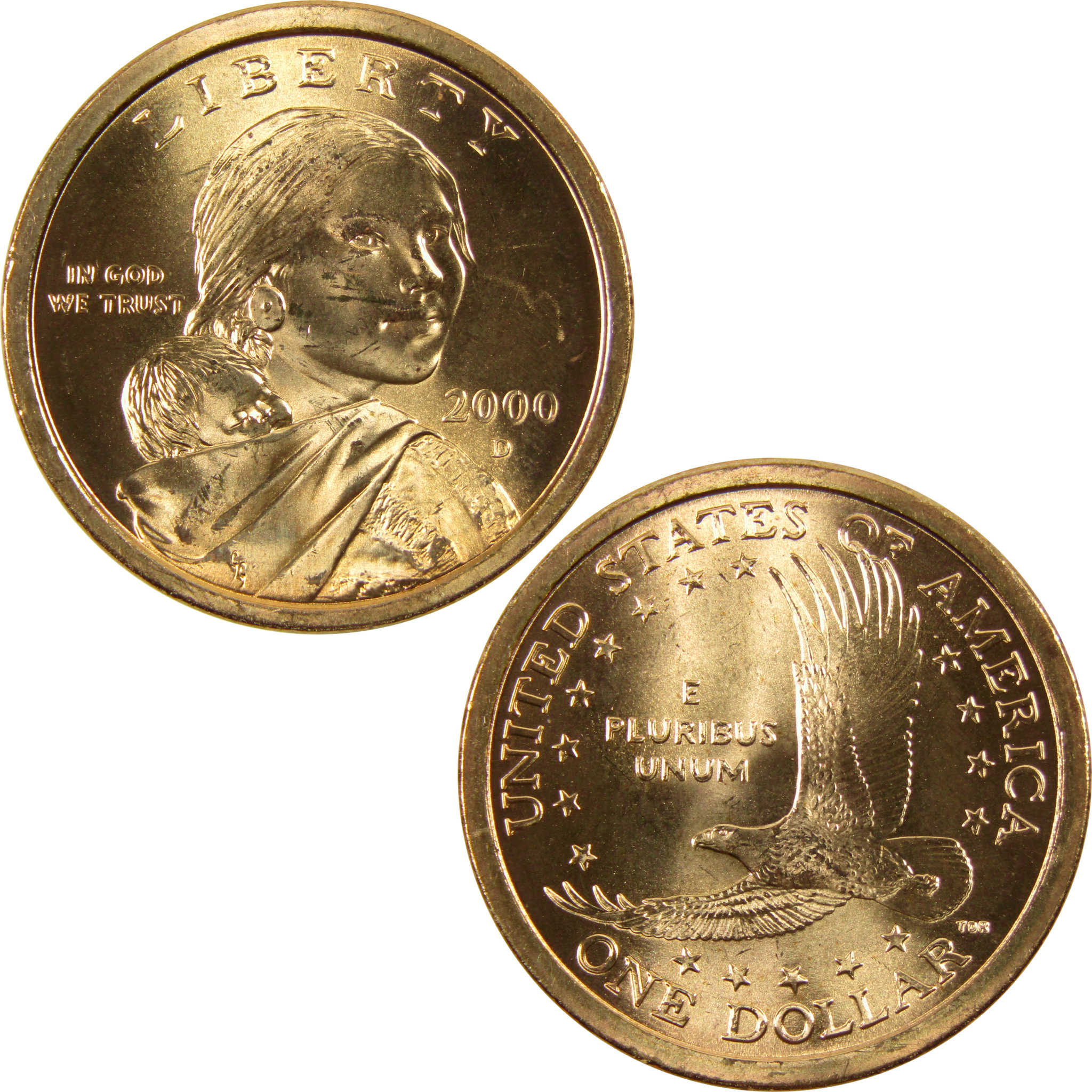 2000 D Sacagawea Native American Dollar BU Uncirculated $1 Coin