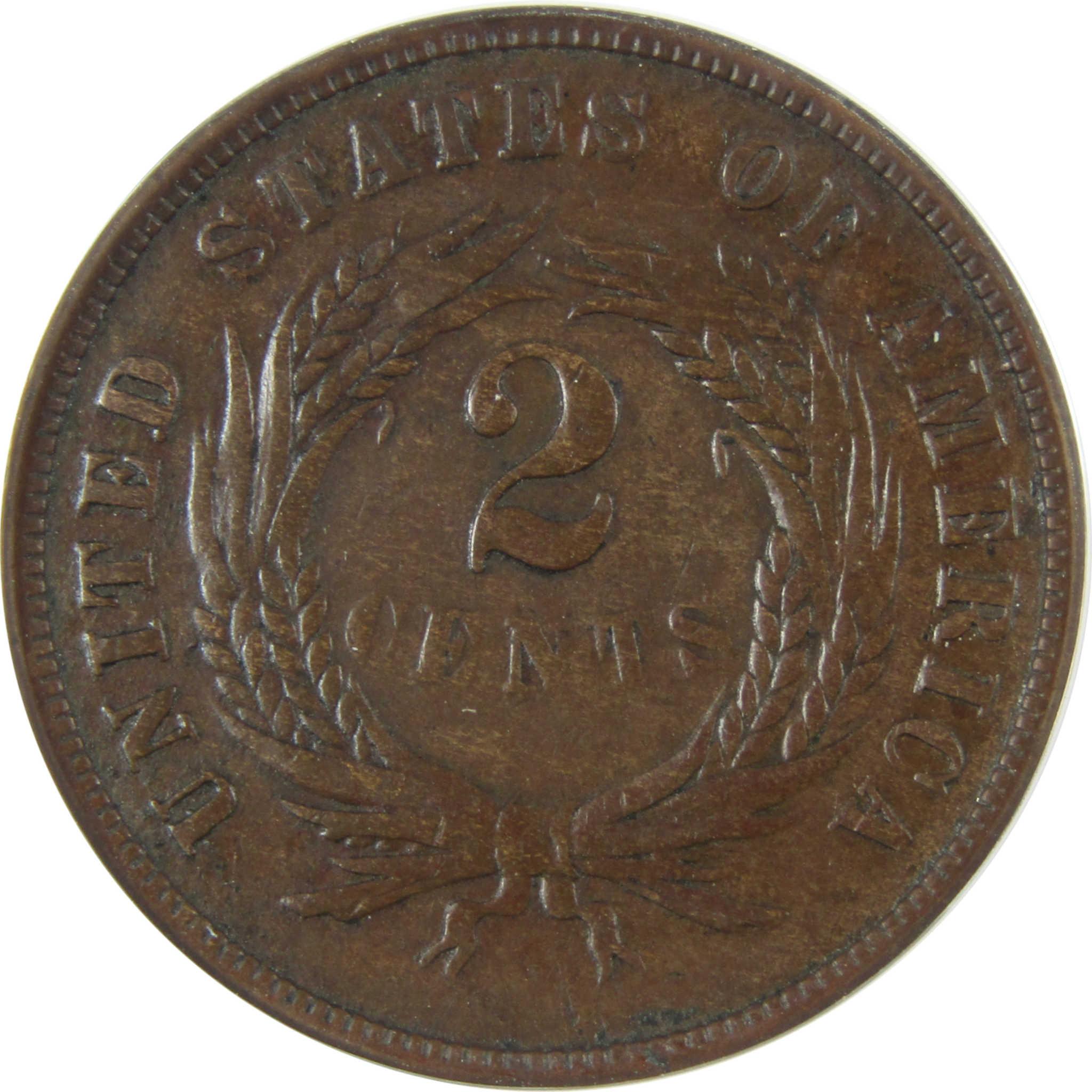 1866 Two Cent Piece VF 20 ANACS 2c Coin Collectible SKU:CP758