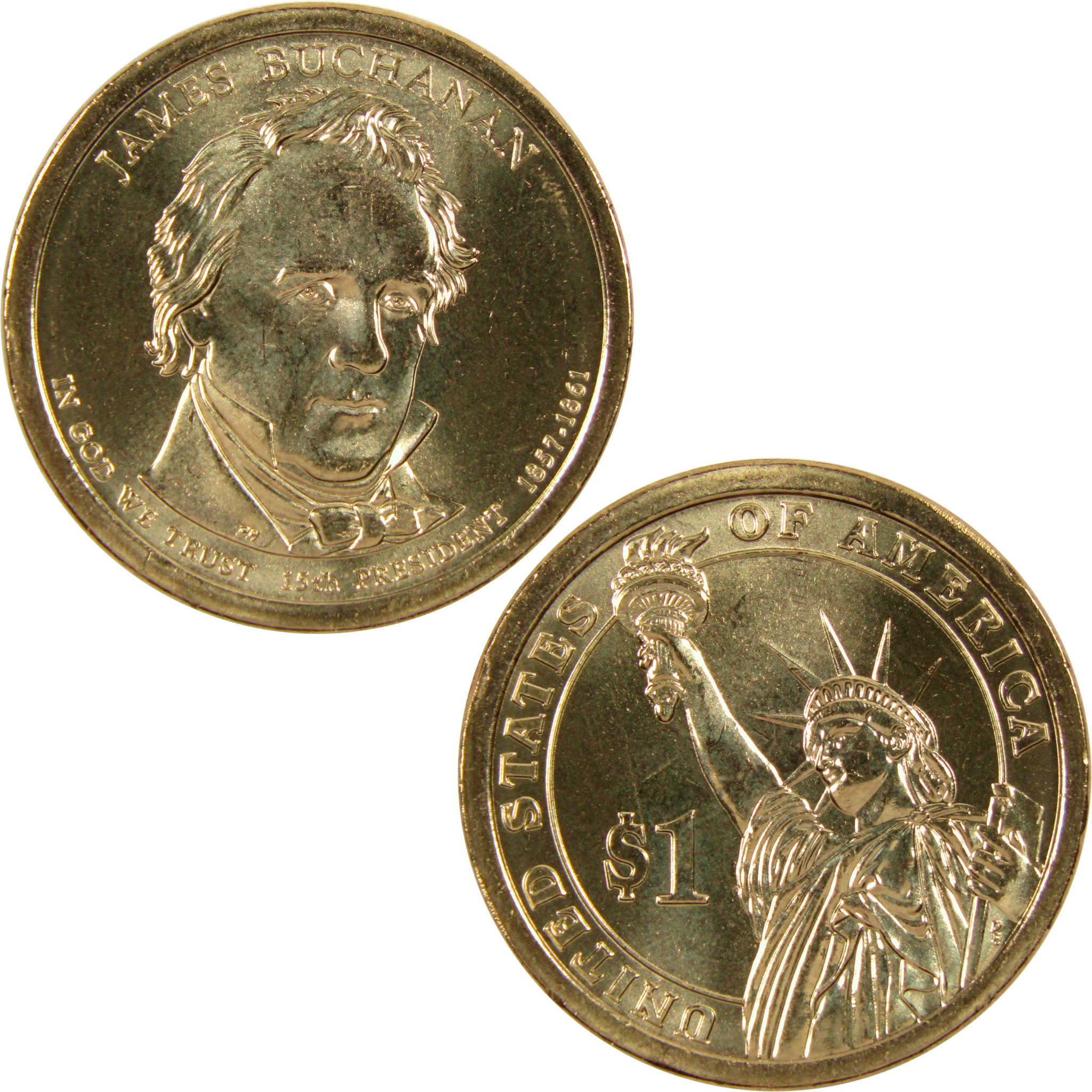2010 P James Buchanan Presidential Dollar BU Uncirculated $1 Coin