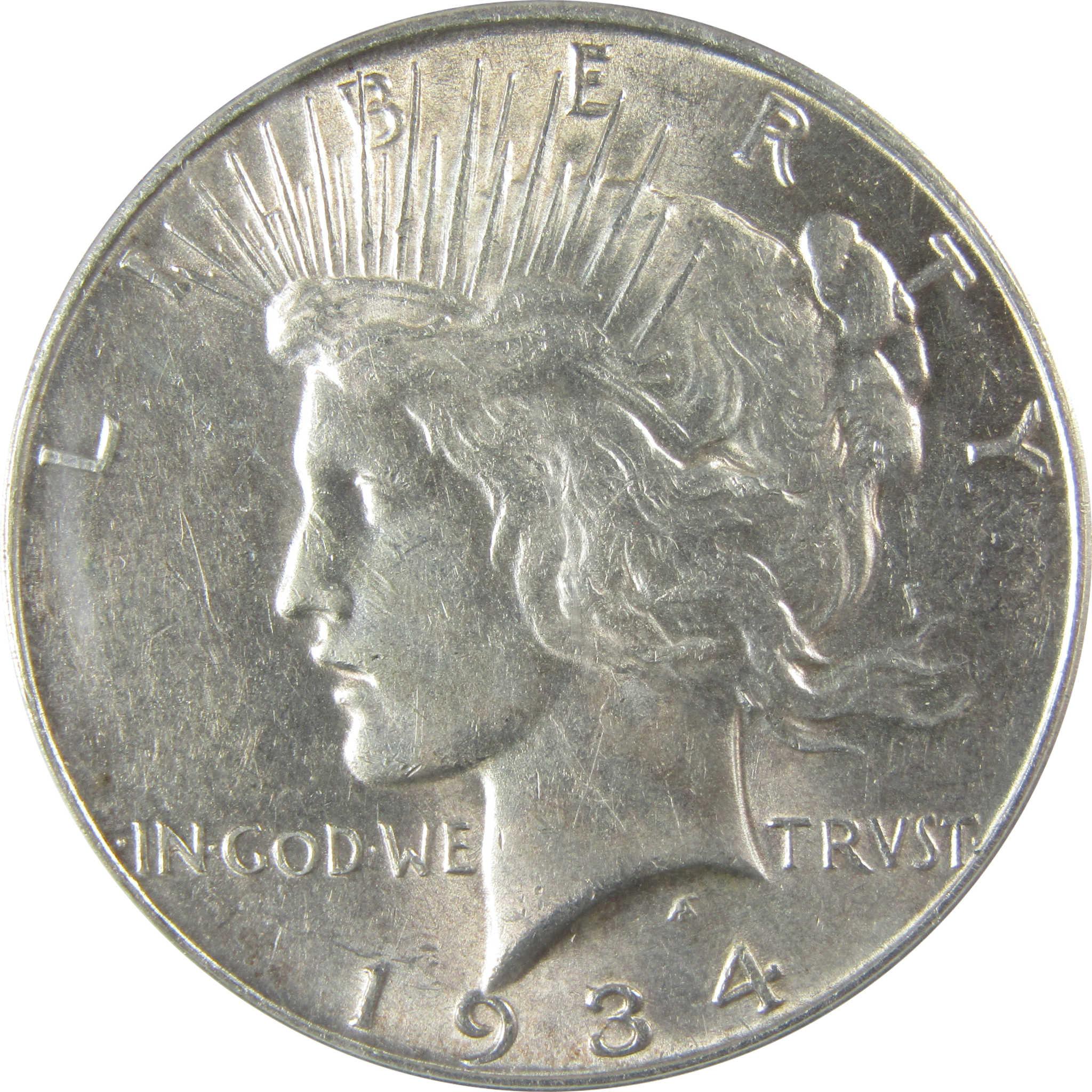 1934 S Peace Silver Dollar AU 55 Details ANACS $1 Coin SKU:CP815