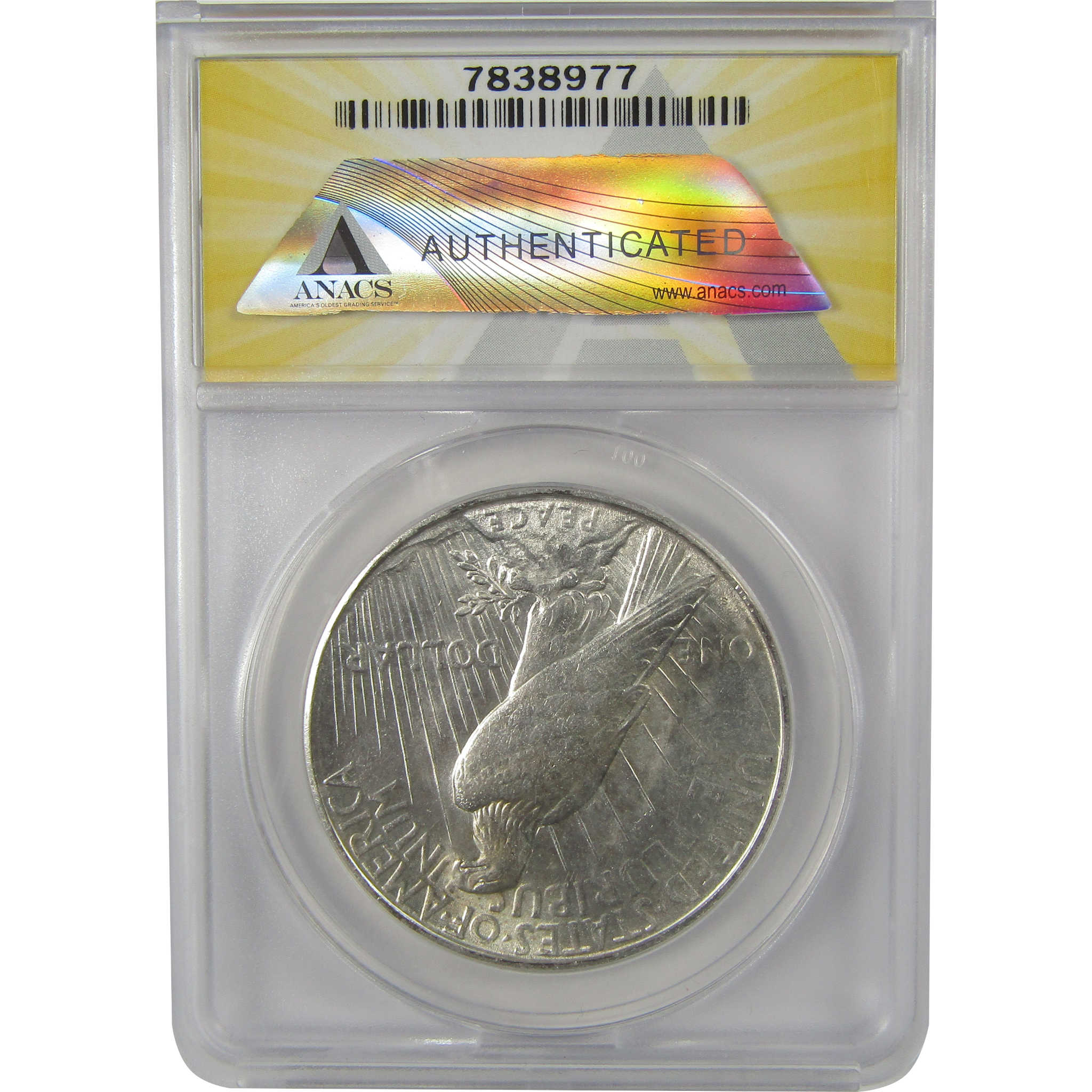 1922 S Peace Dollar AU 58 ANACS Silver $1 Coin SKU:I22235
