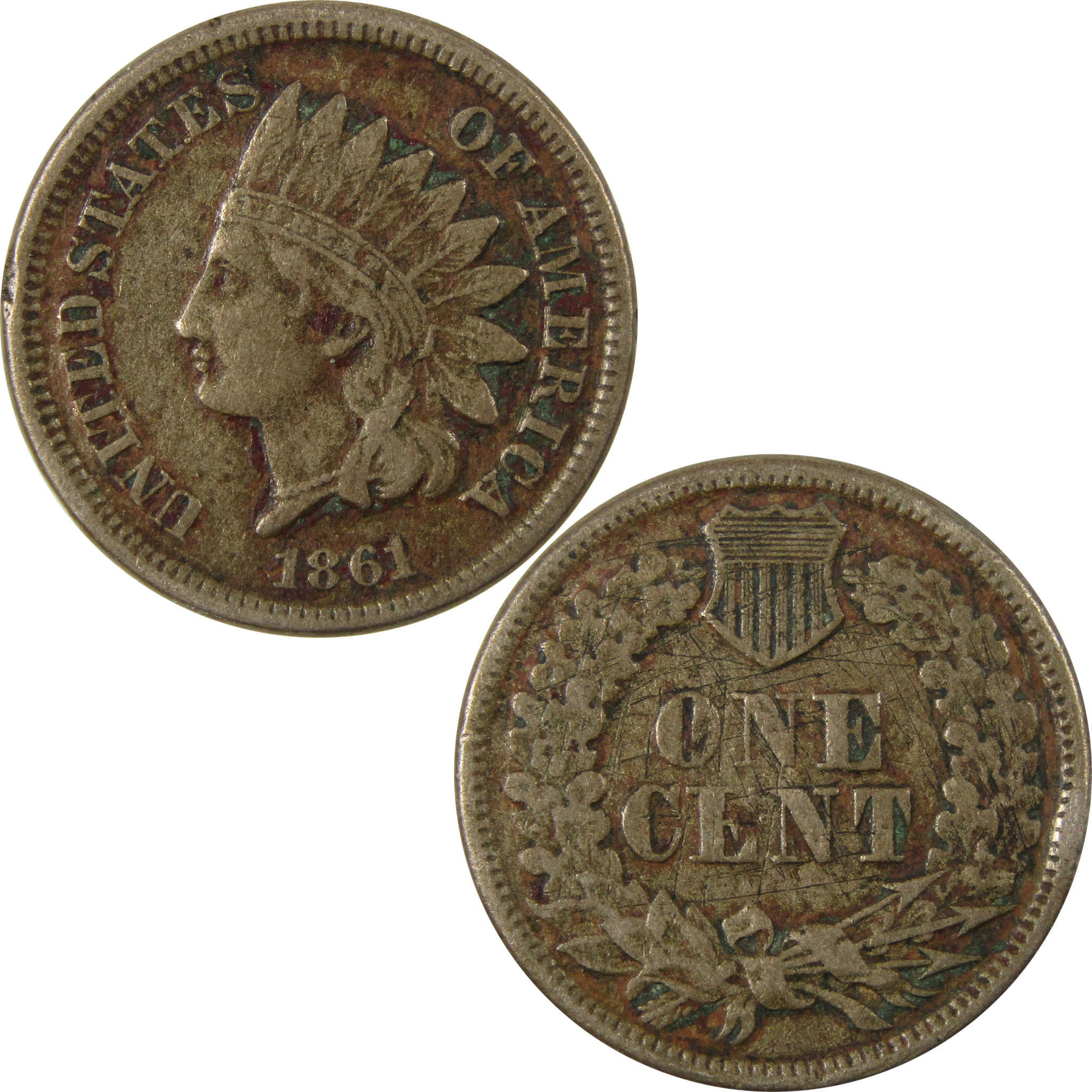 1861 Indian Head Cent VF Very Fine Details Penny 1c Coin SKU:CP1167