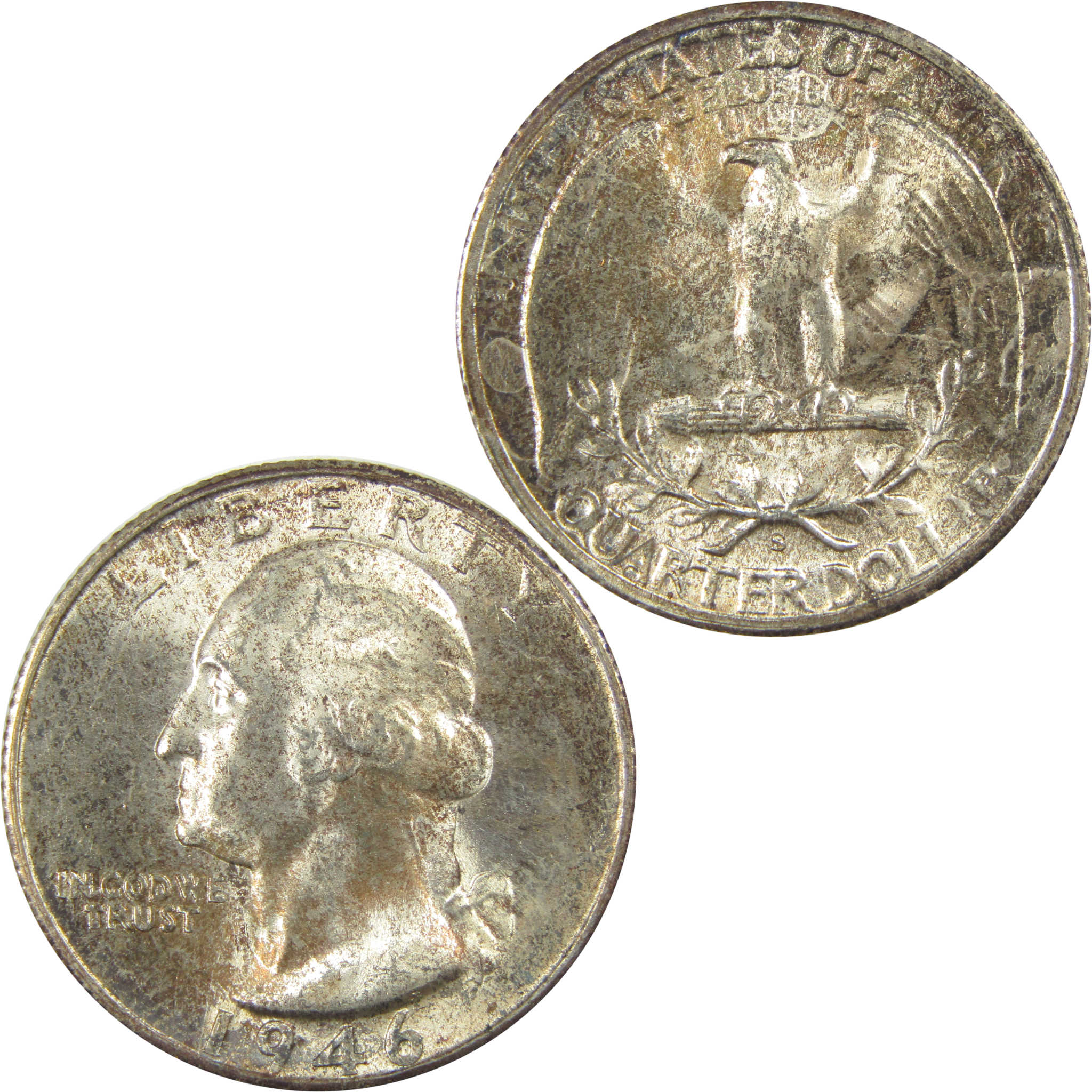 1946 S Washington Quarter Uncirculated Silver 25c Coin SKU:I21003