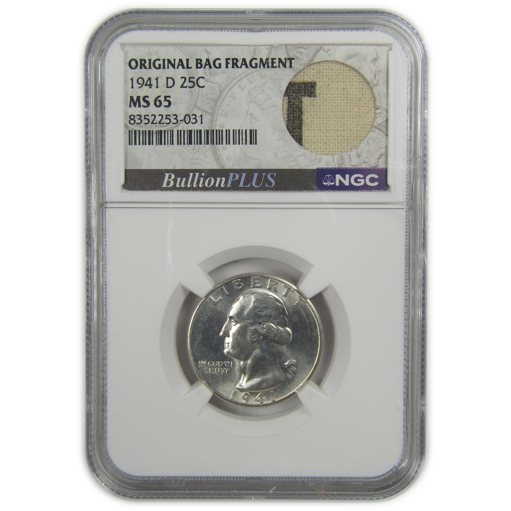 1941 D Washington Quarter MS 65 NGC Silver Bag Fragment SKU:I20603