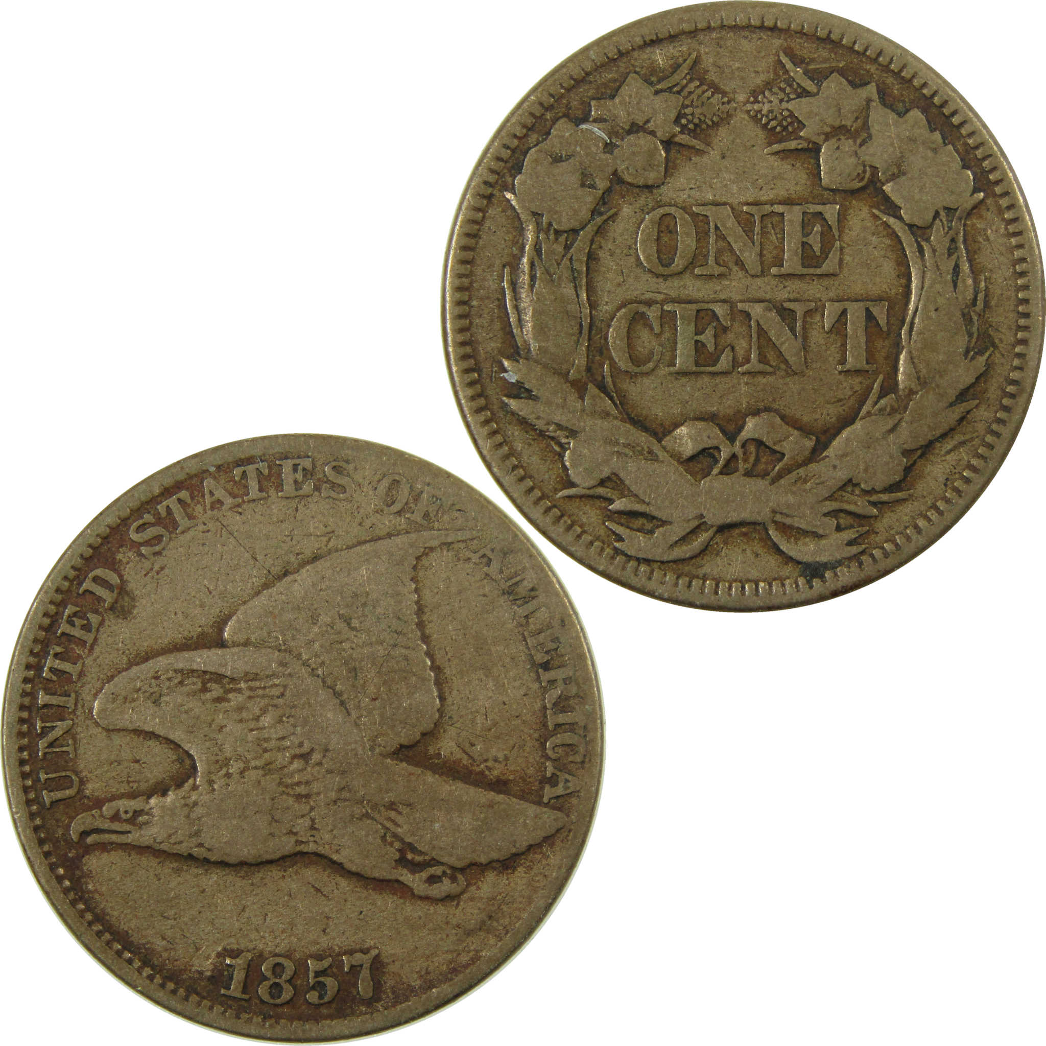 1857 Flying Eagle Cent VG Very Good Penny 1c Coin SKU:I28338