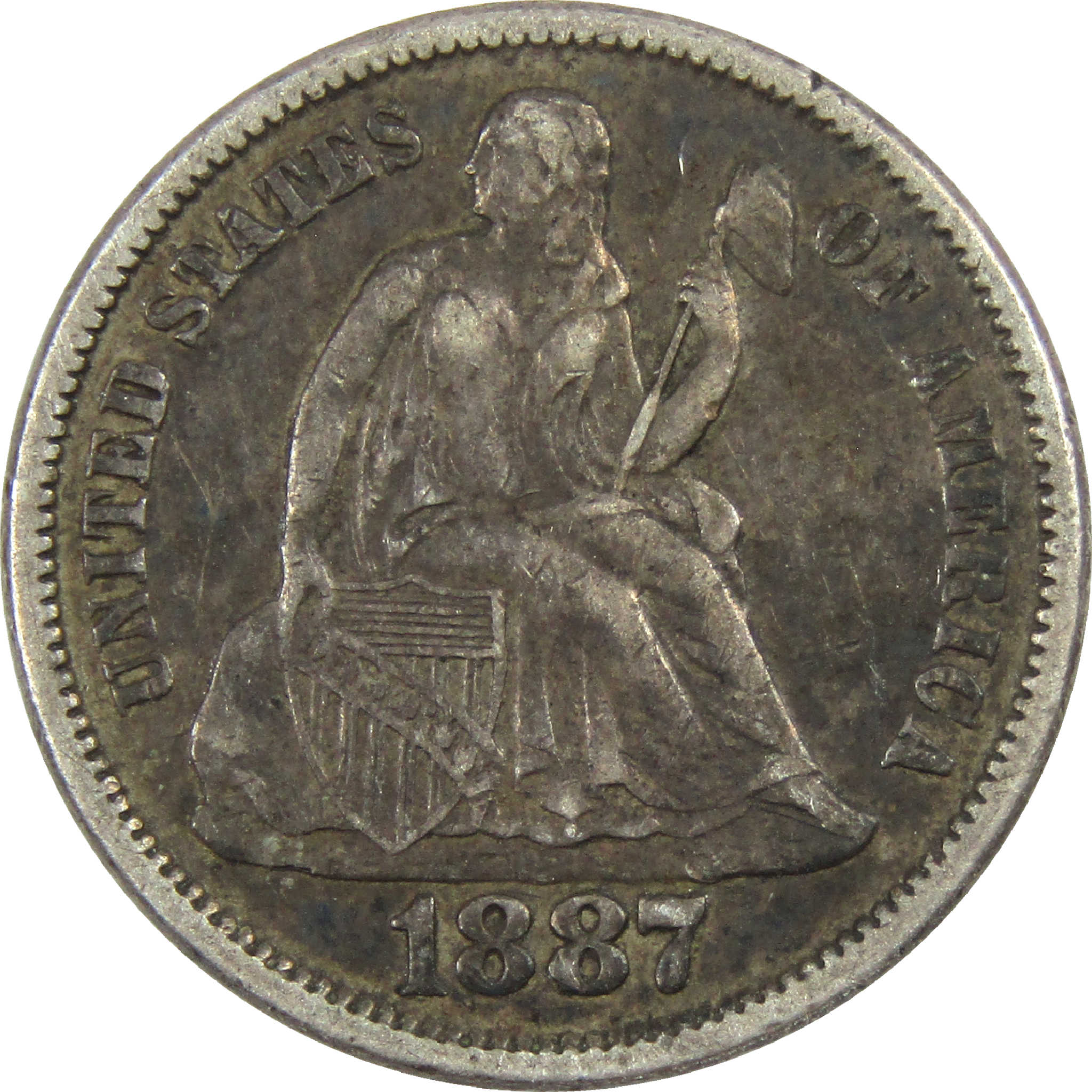 1887 Seated Liberty Dime XF EF Extremely Fine Silver 10c SKU:I12276