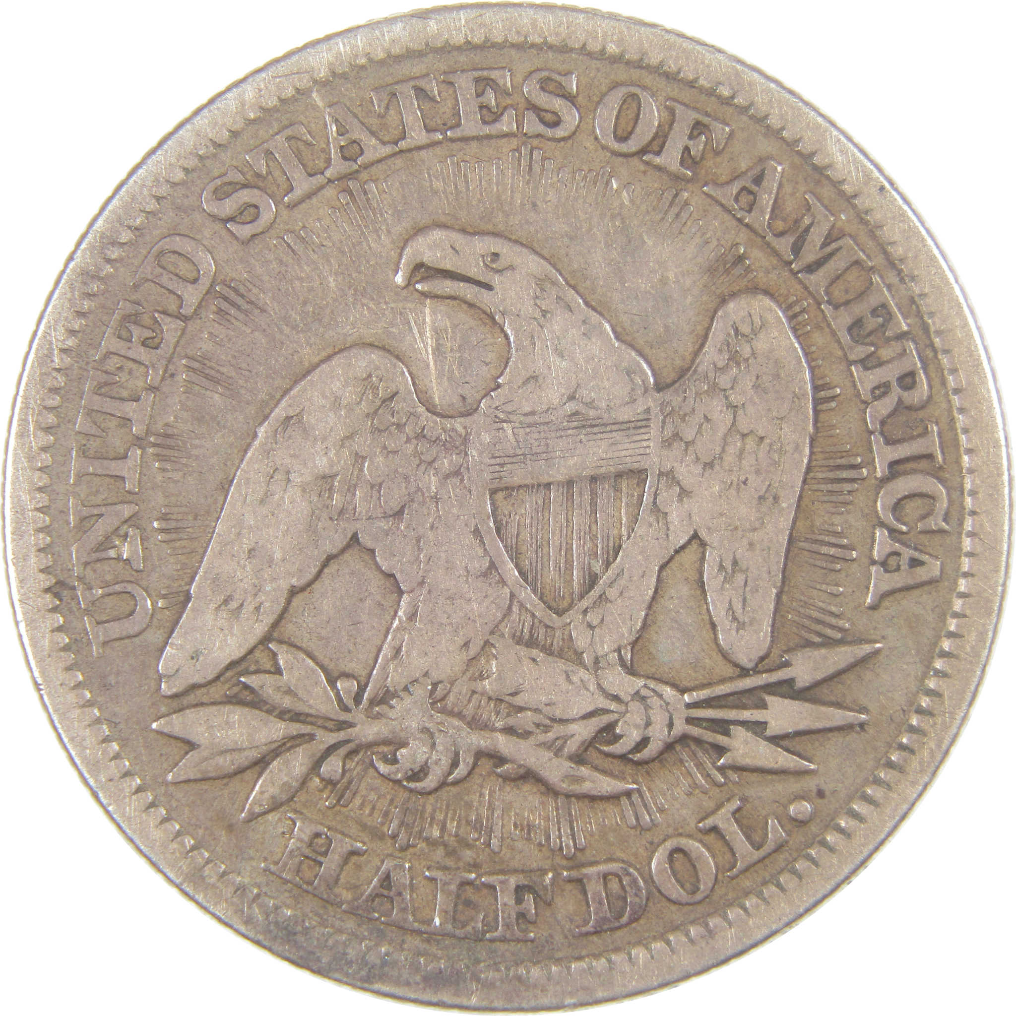 1853 Seated Liberty Half Dollar F Fine Silver 50c Coin SKU:I16833