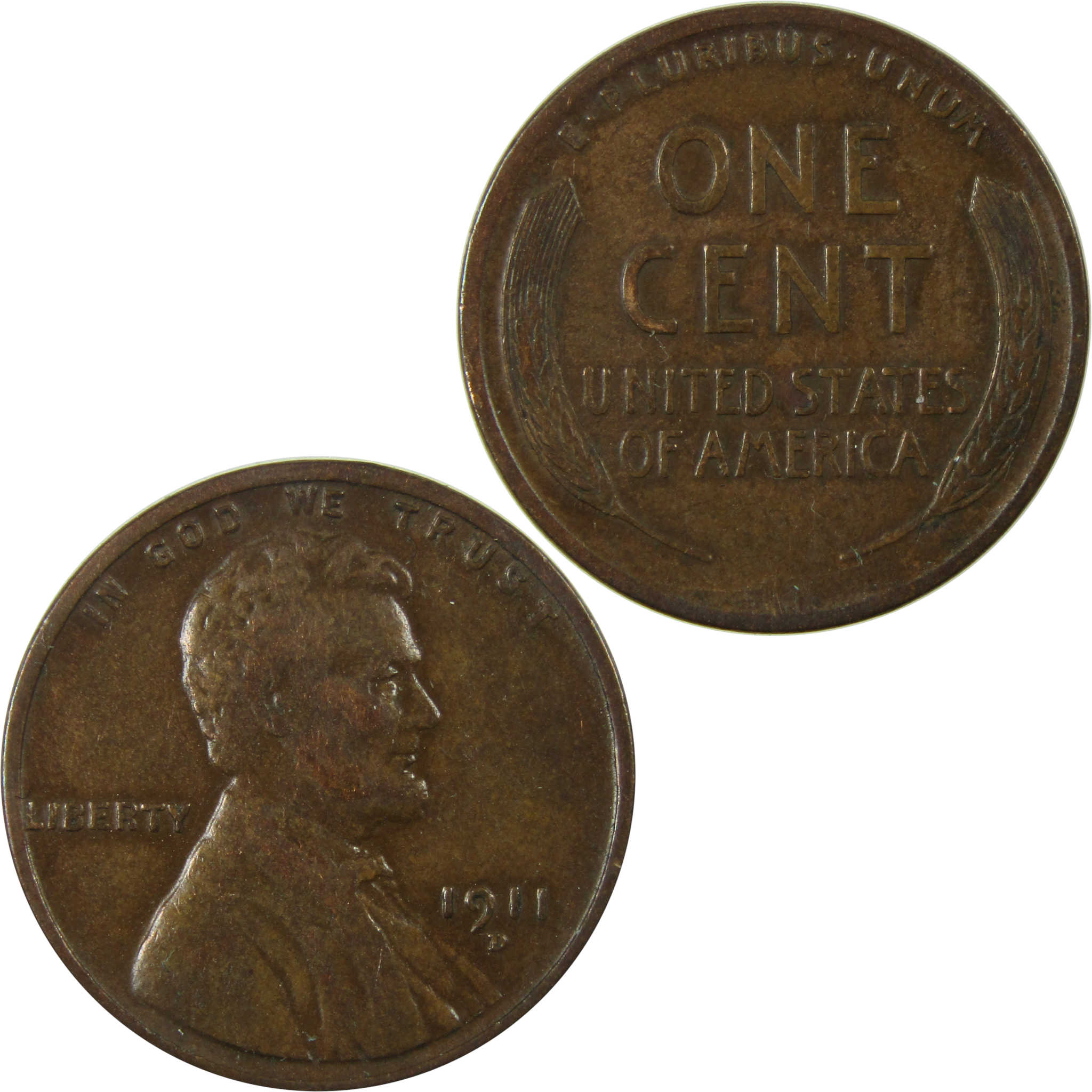 1911 D Lincoln Wheat Cent VF Very Fine Penny 1c Coin SKU:I25684