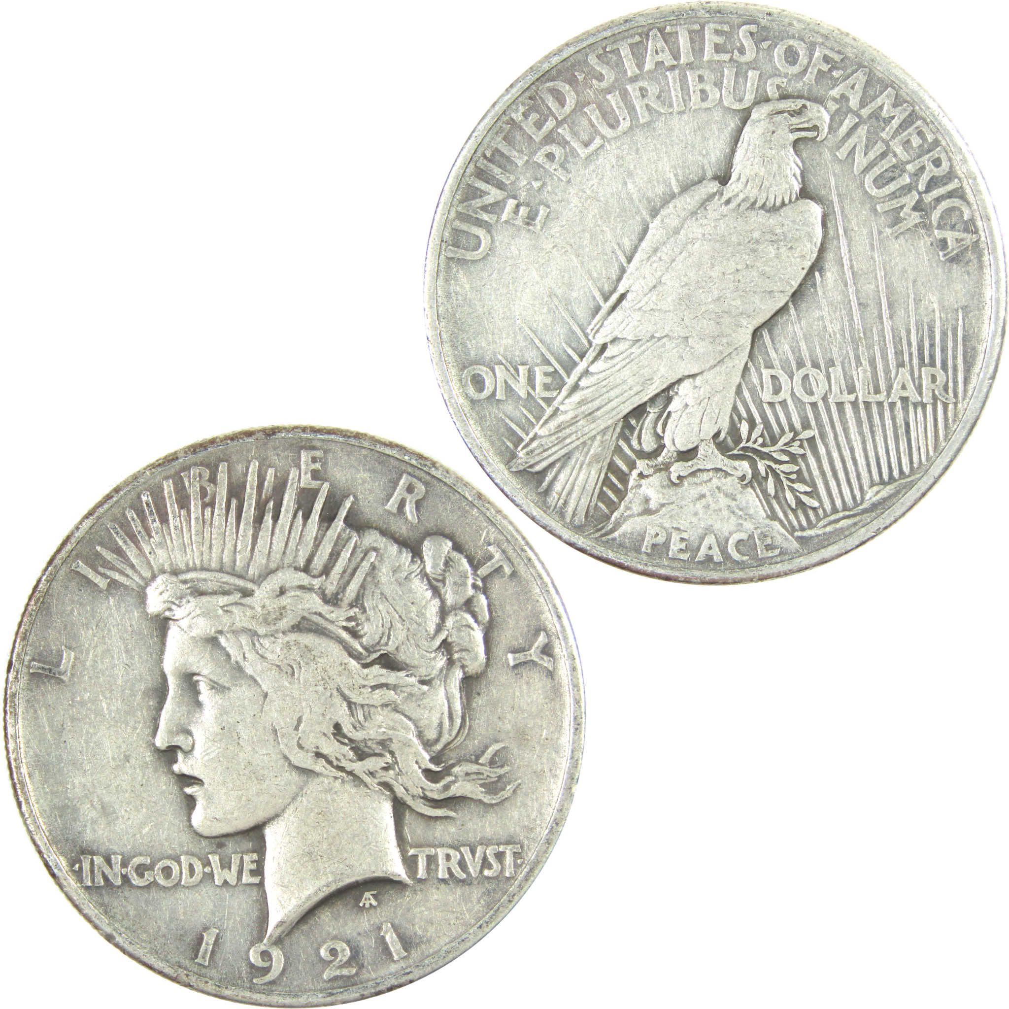 1921 High Relief Peace Dollar VF Very Fine Silver $1 Coin SKU:I16512