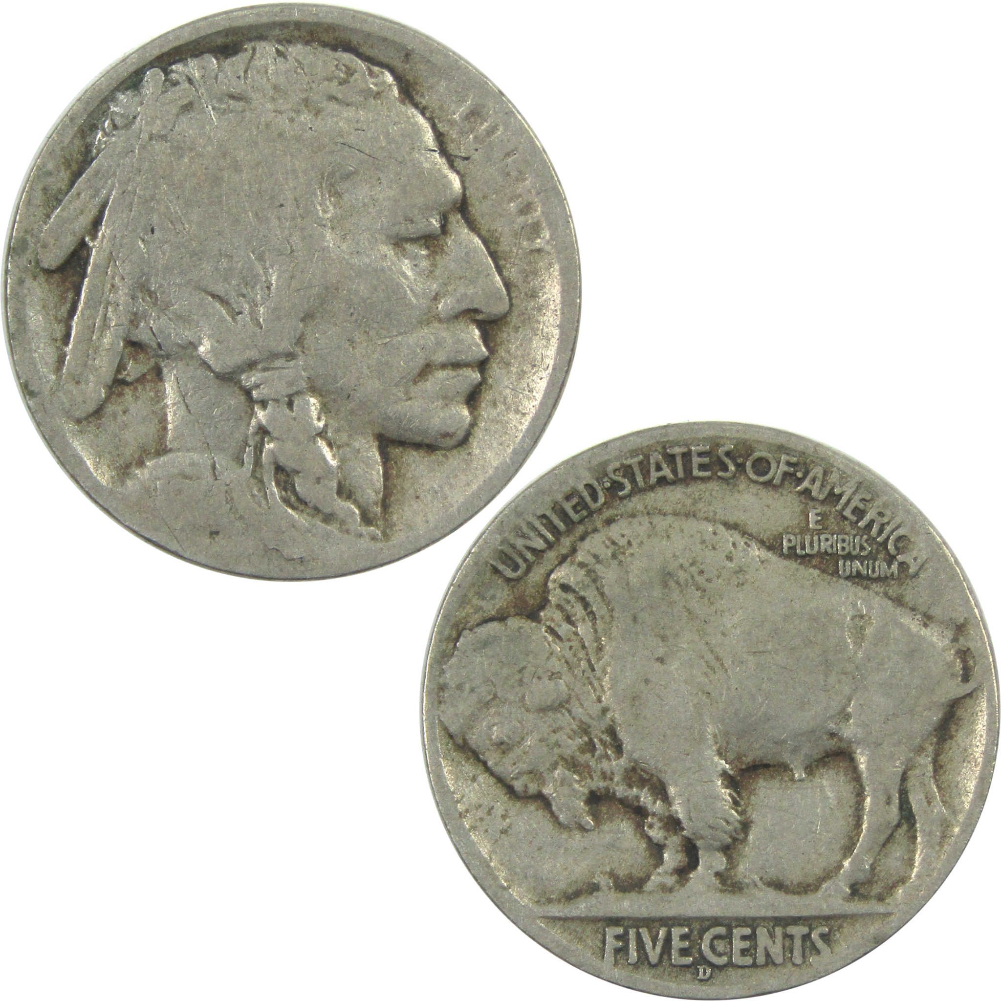 1914 D Indian Head Buffalo Nickel AG About Good 5c Coin SKU:I15316