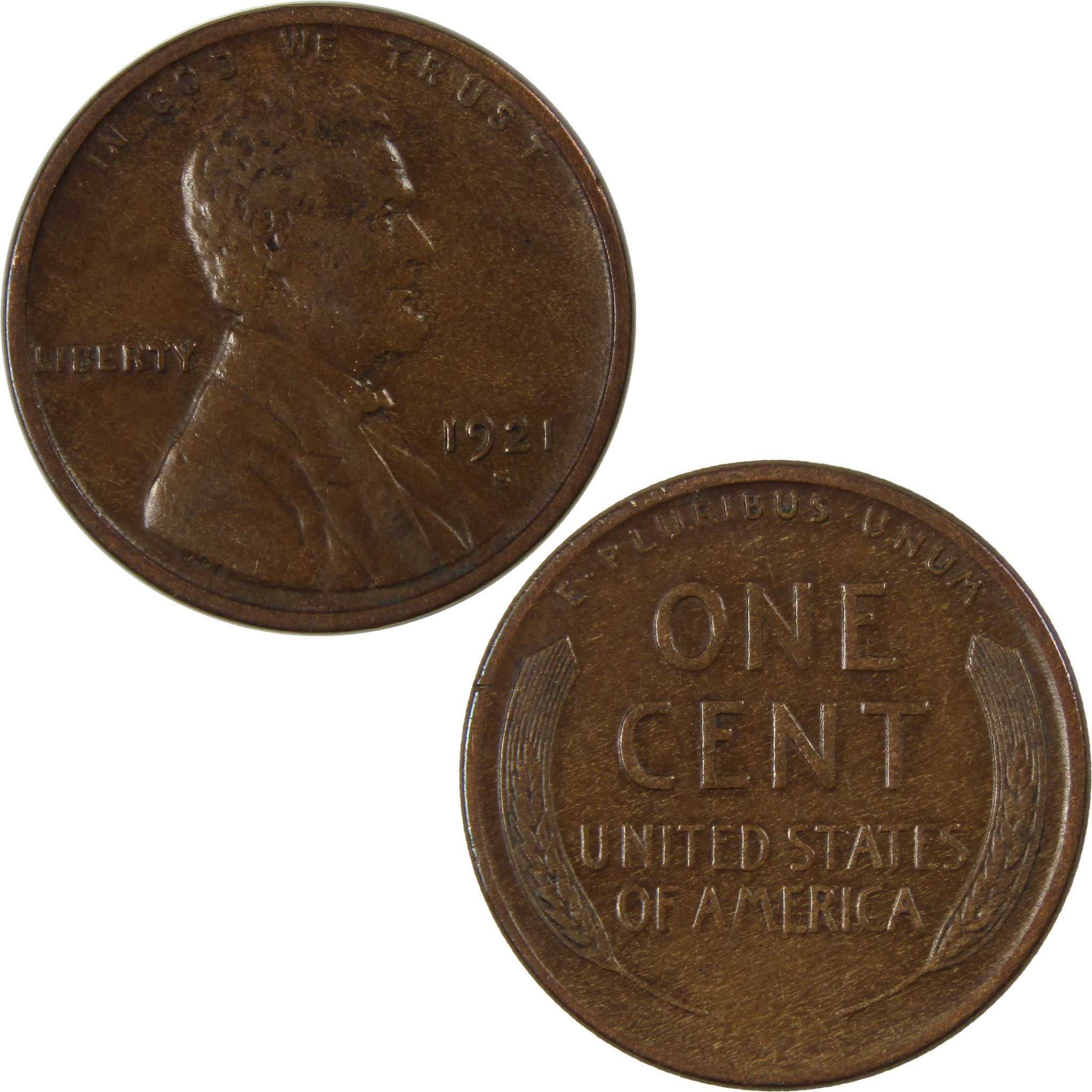1921 S Lincoln Wheat Cent XF EF Extremely Fine Penny SKU:I23477