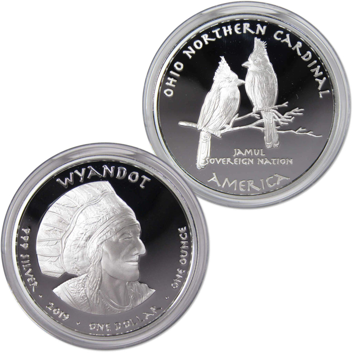 2019 Native American Jamul Wyandot Ohio Northern Cardinal 1 oz Silver