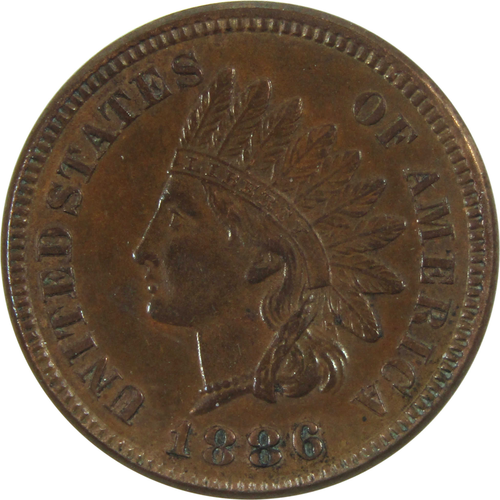 1886 Type 1 Indian Head Cent Choice About Uncirculated SKU:I14789