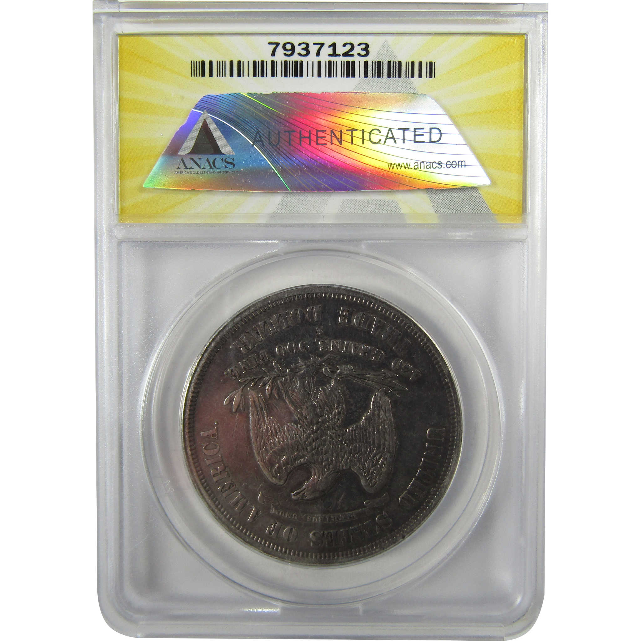 1876 S Trade Silver Dollar VF 25 Details ANACS $1 Coin SKU:I28042
