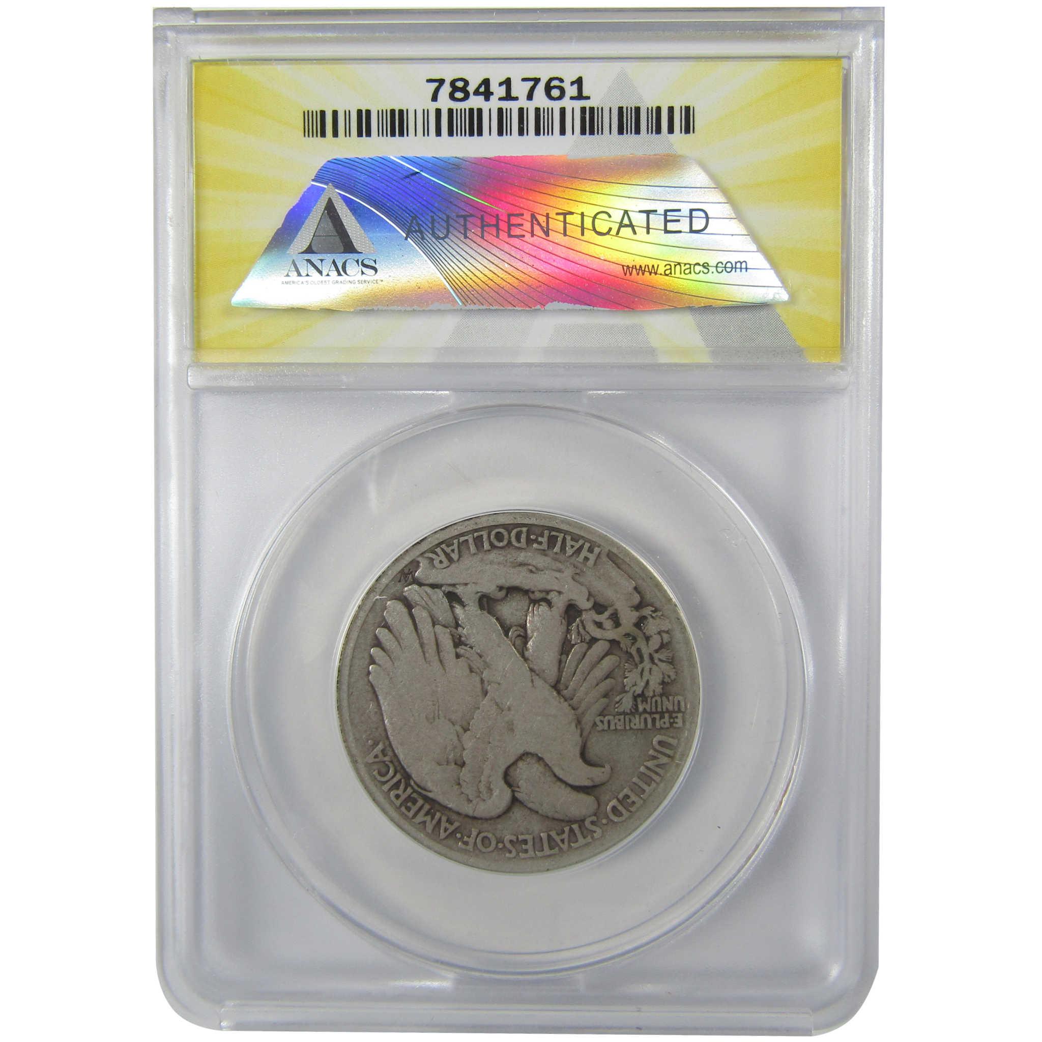 1916 D Liberty Walking Silver Half Dollar G 6 Details ANACS SKU:I25400