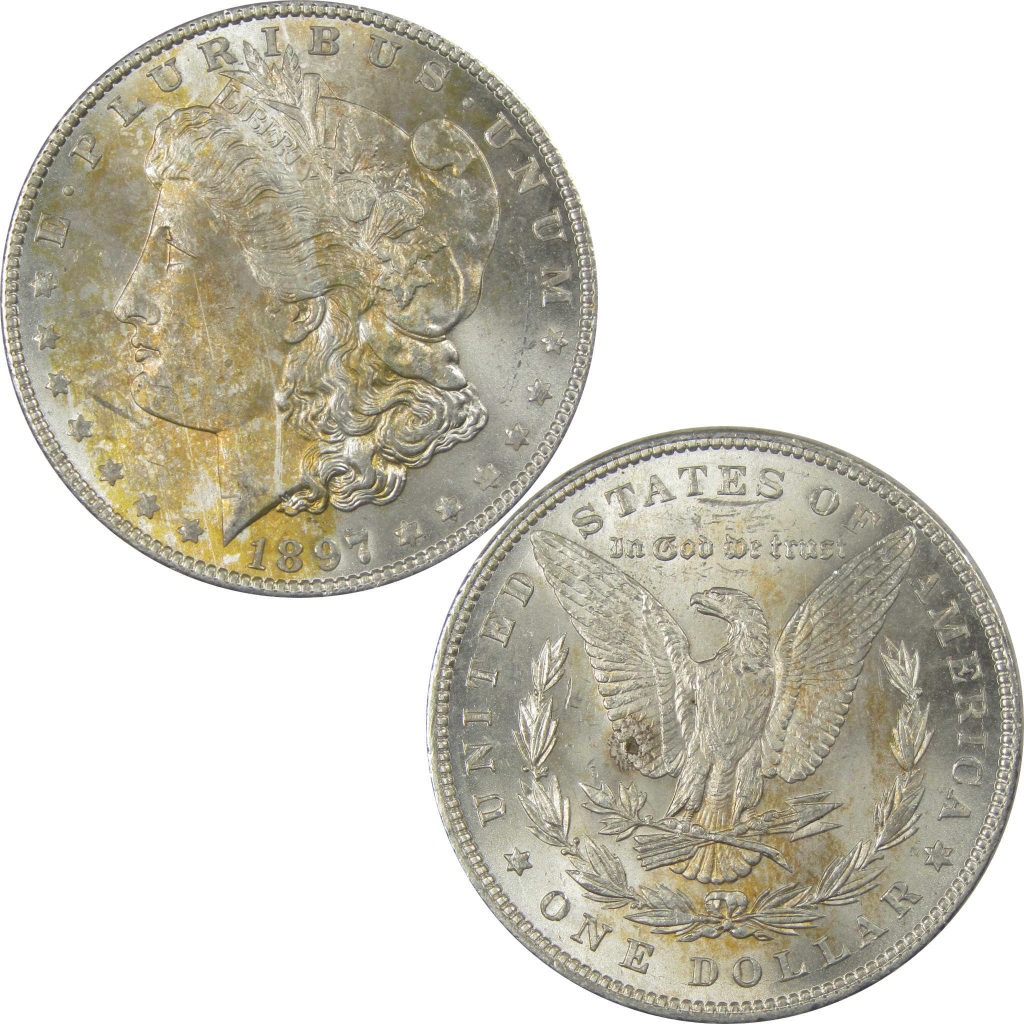 1897 Morgan Dollar Uncirculated Silver $1 Coin Toned SKU:I21086