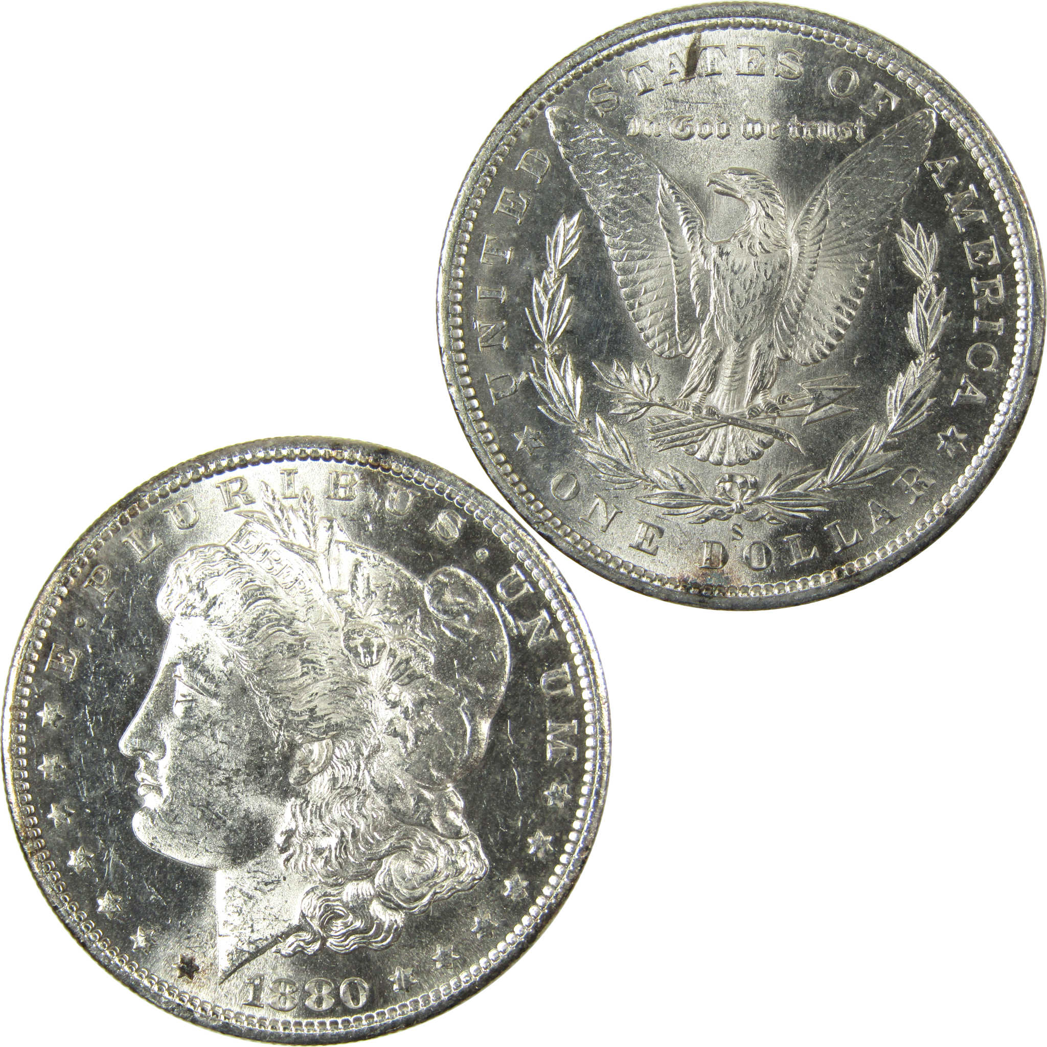 1880 S Morgan Silver Dollar Uncirculated Mint State $1 Coin SKU:I27071