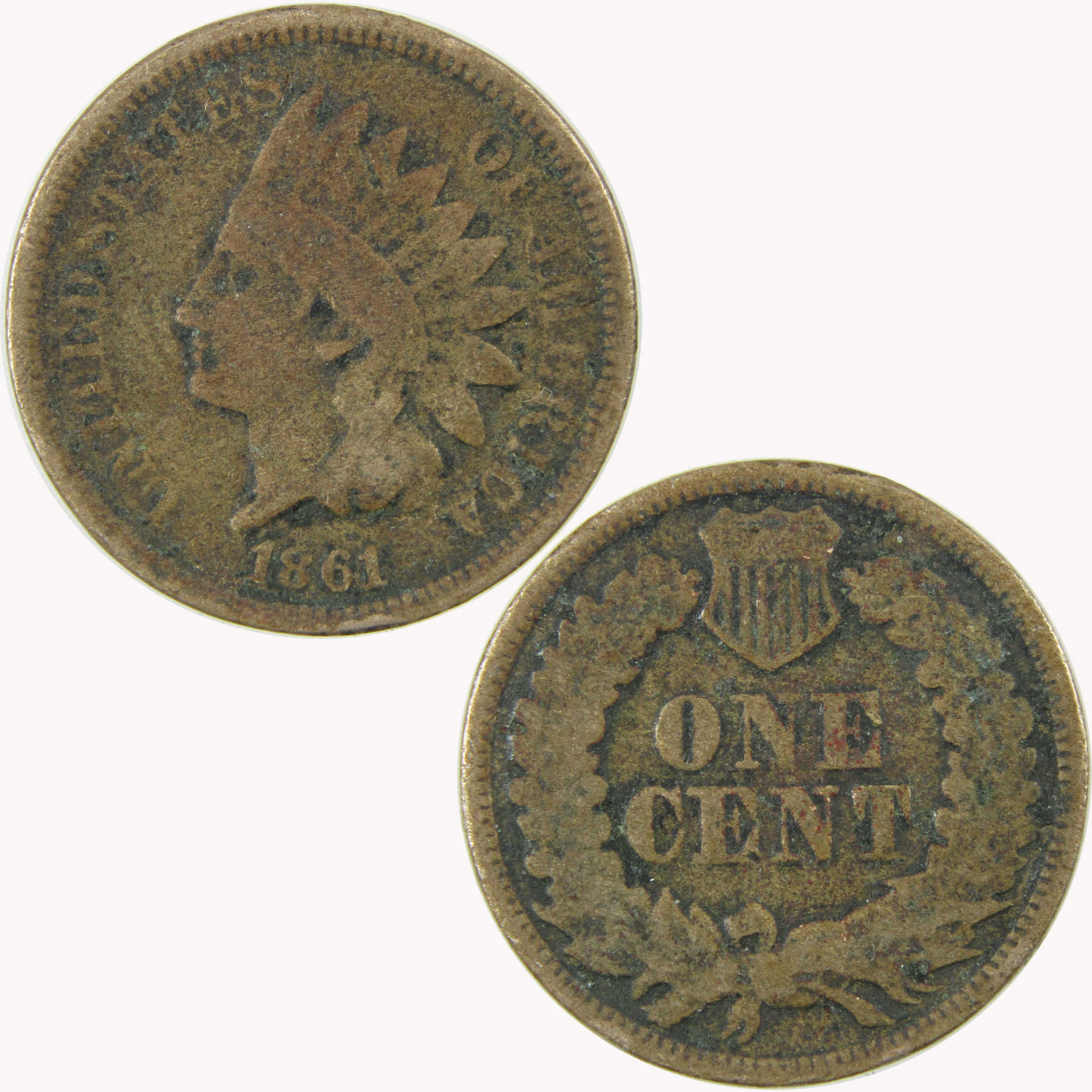 1861 Indian Head Cent G Good Penny 1c Coin SKU:CP1074