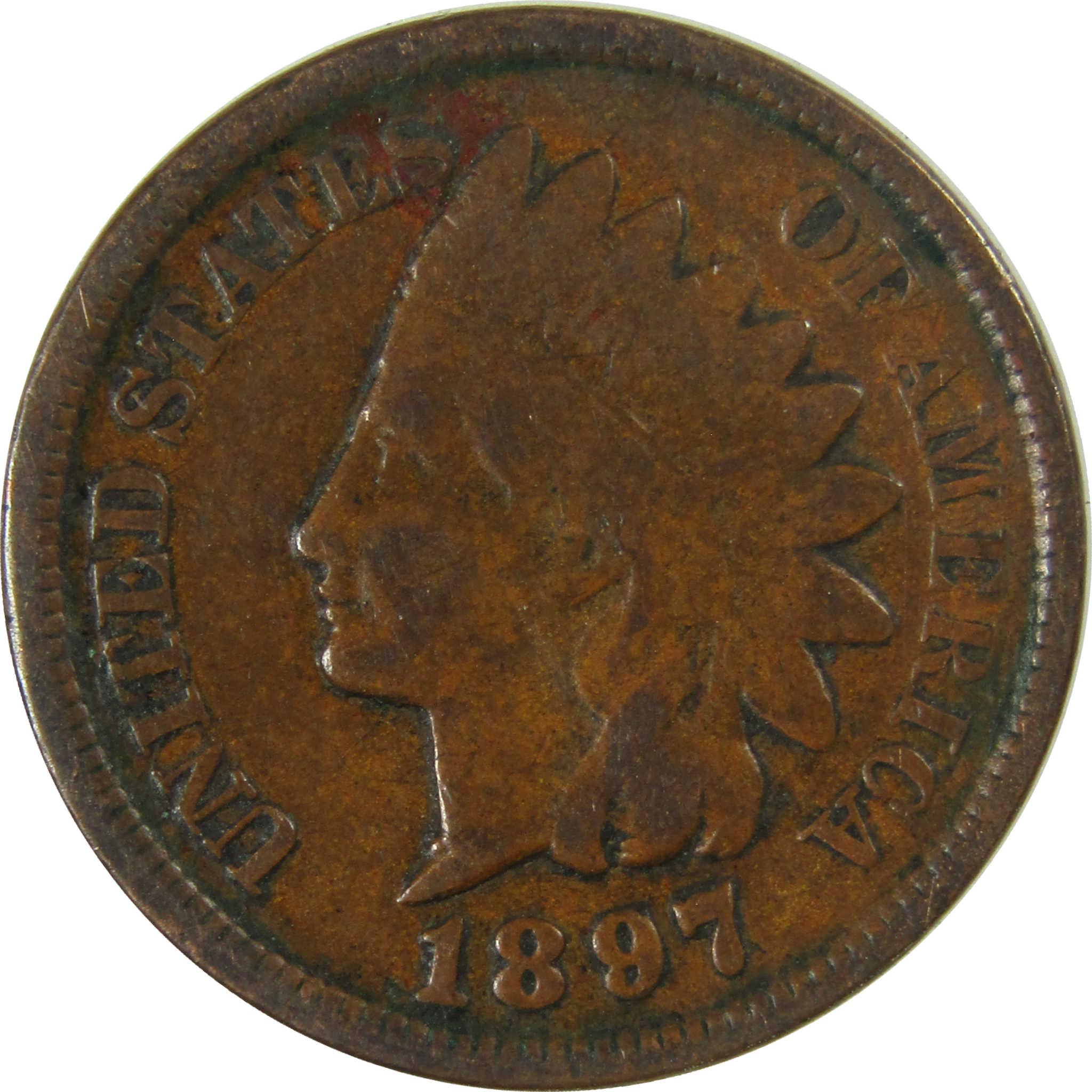 1897 Indian Head Cent VG Very Good Penny 1c Coin SKU:I26983