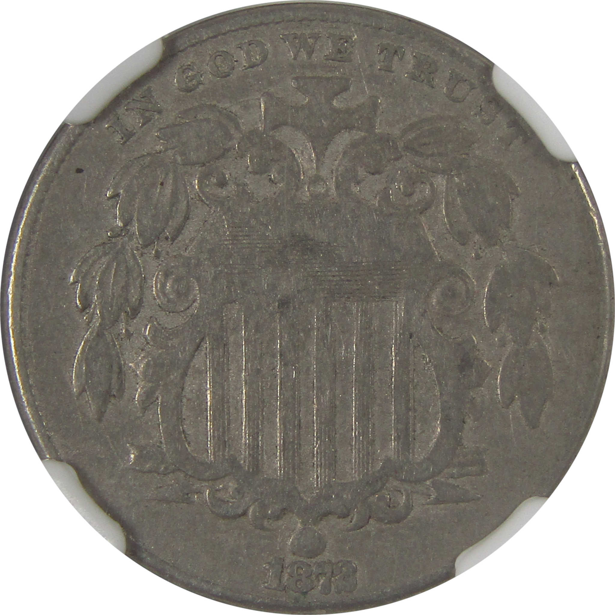 1872 Shield Nickel F 15 NGC 5c Coin Collectible SKU:I23685