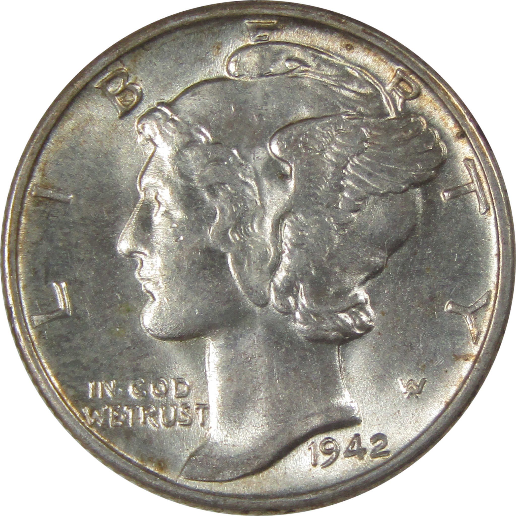 1942 Mercury Silver Dime BU Choice Uncirculated Mint State SKU:I23891