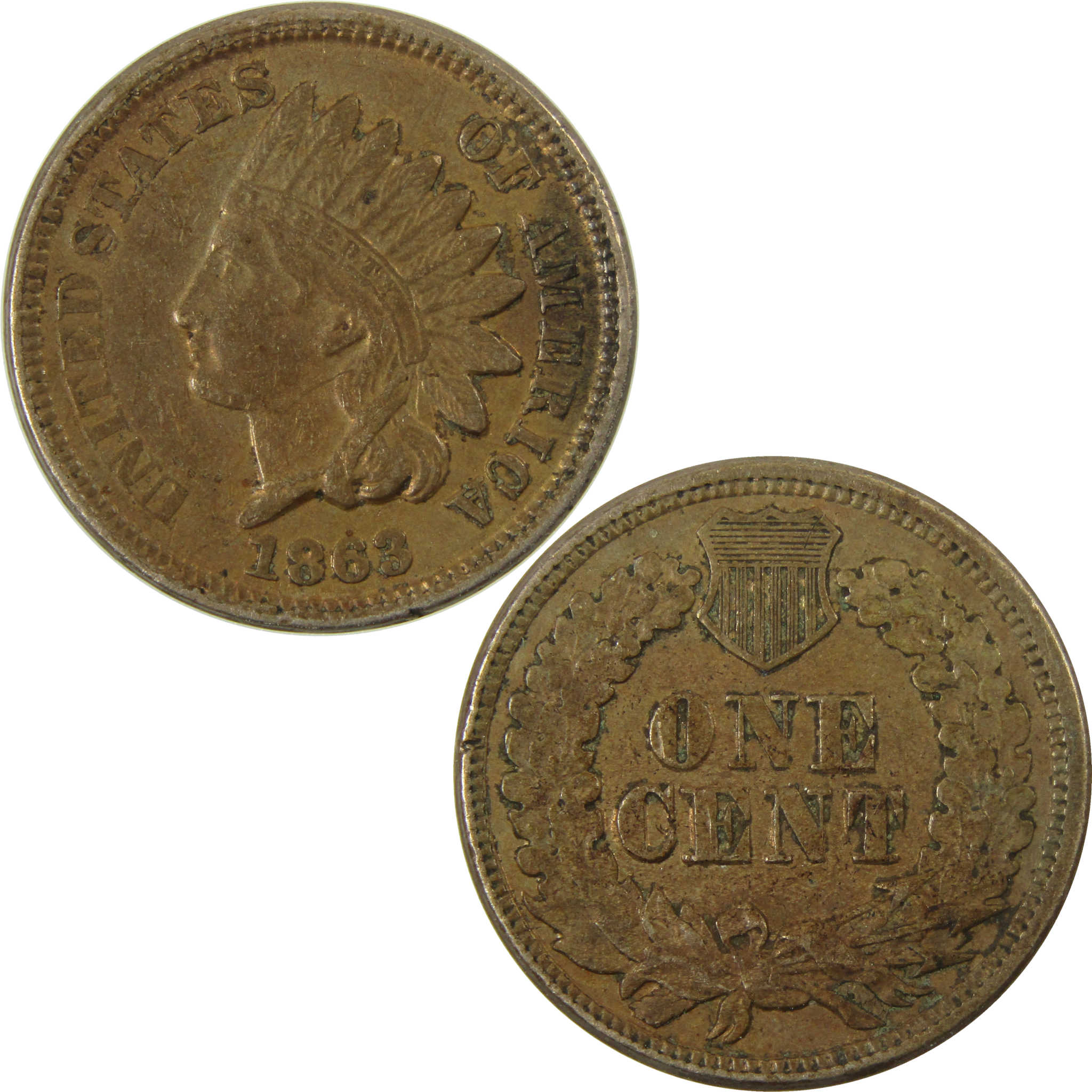 1863 Indian Head Cent XF EF Extremely Fine Penny 1c Coin SKU:I28342