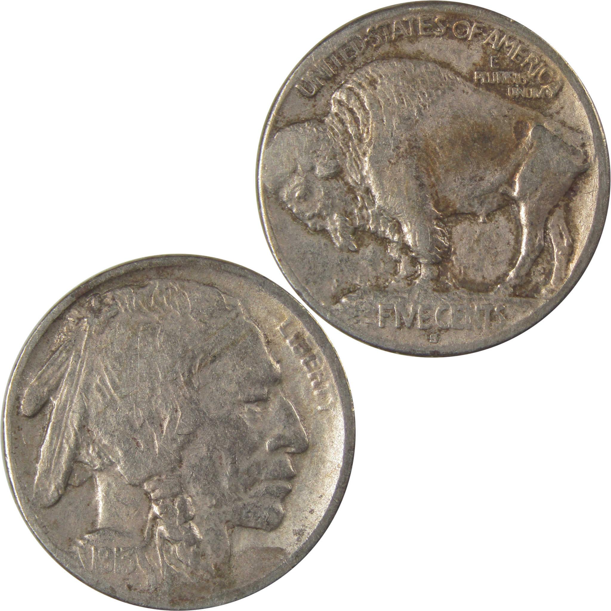 1913 S Type 1 Indian Head Buffalo Nickel F Fine Details SKU:I22912