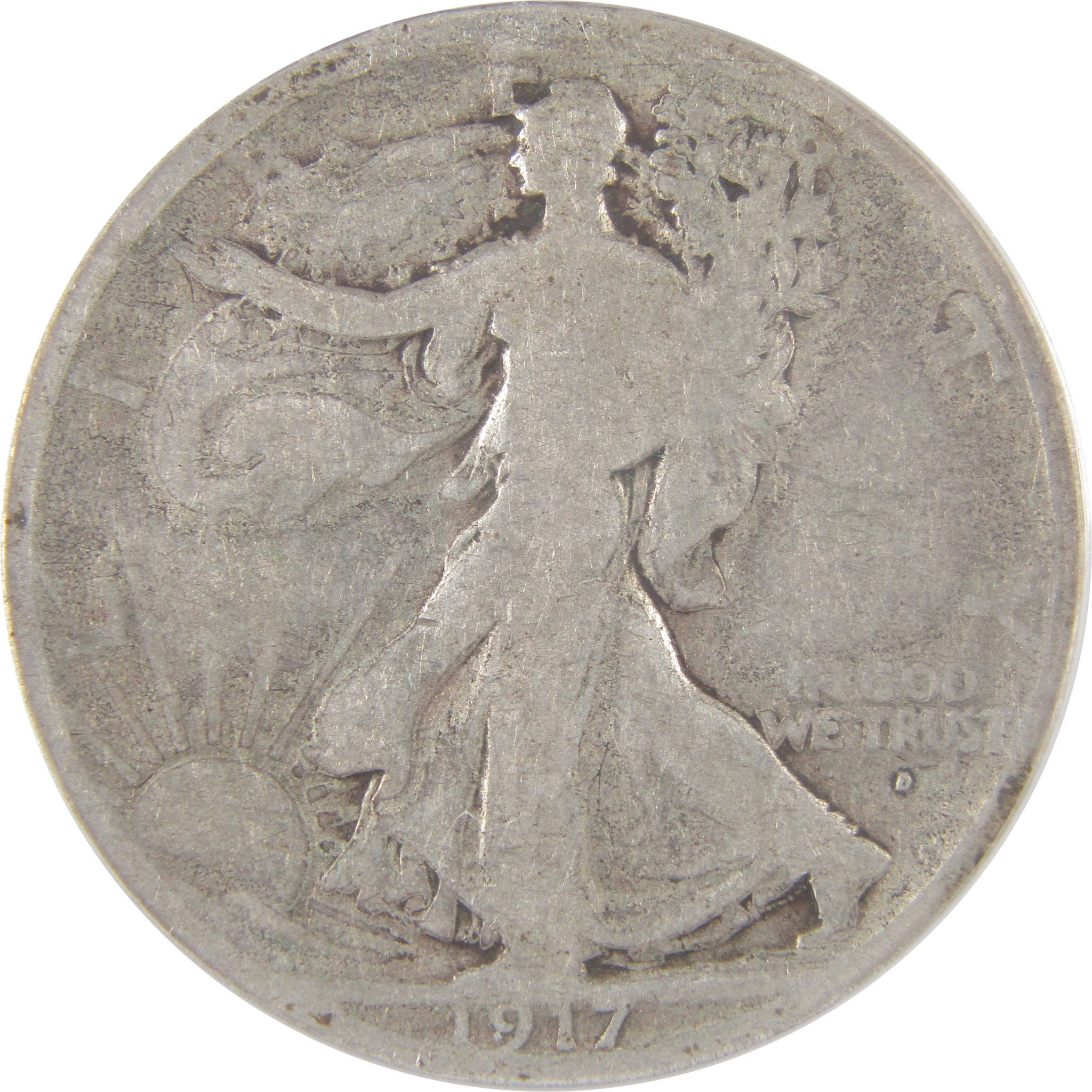 1917 D Obverse Liberty Walking Half Dollar G 4 ANACS Silver SKU:I17447