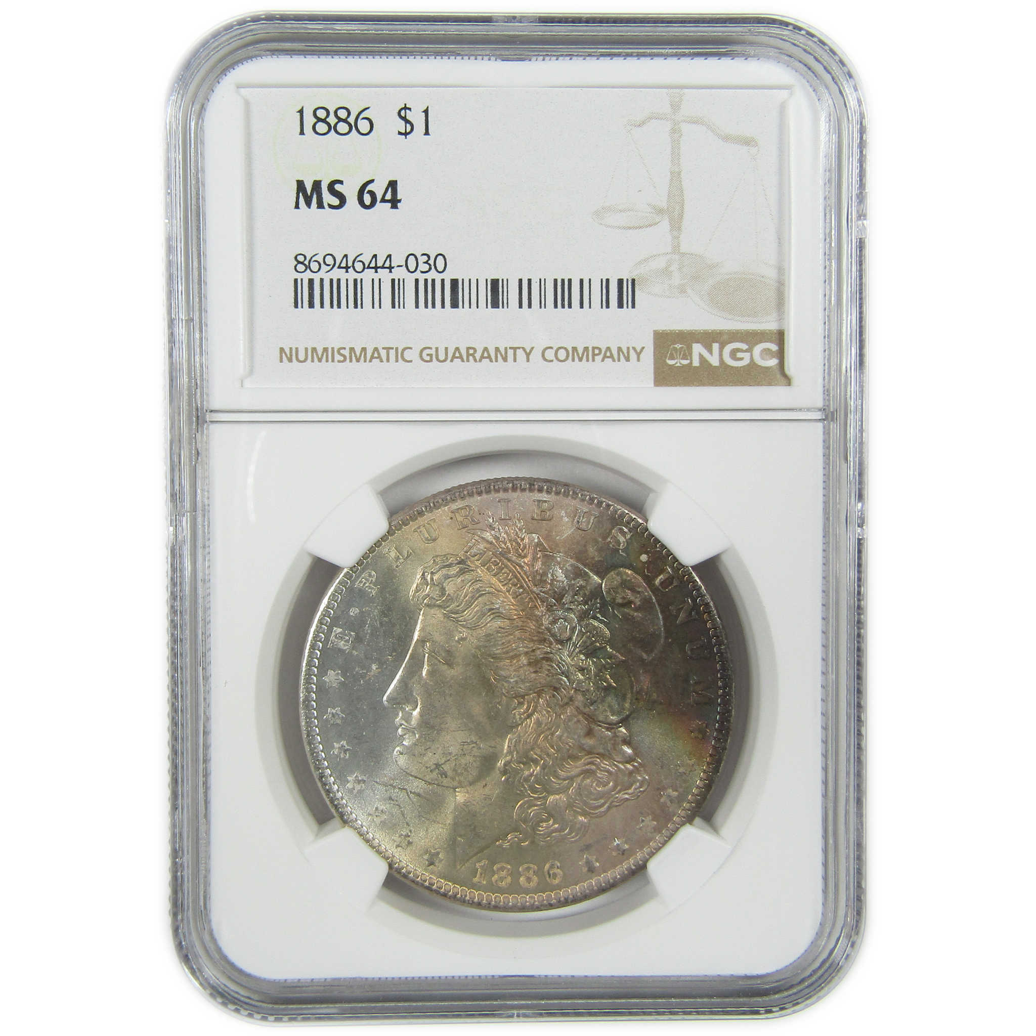 1886 Morgan Silver Dollar MS 64 NGC Uncirculated Toned SKU:I27570
