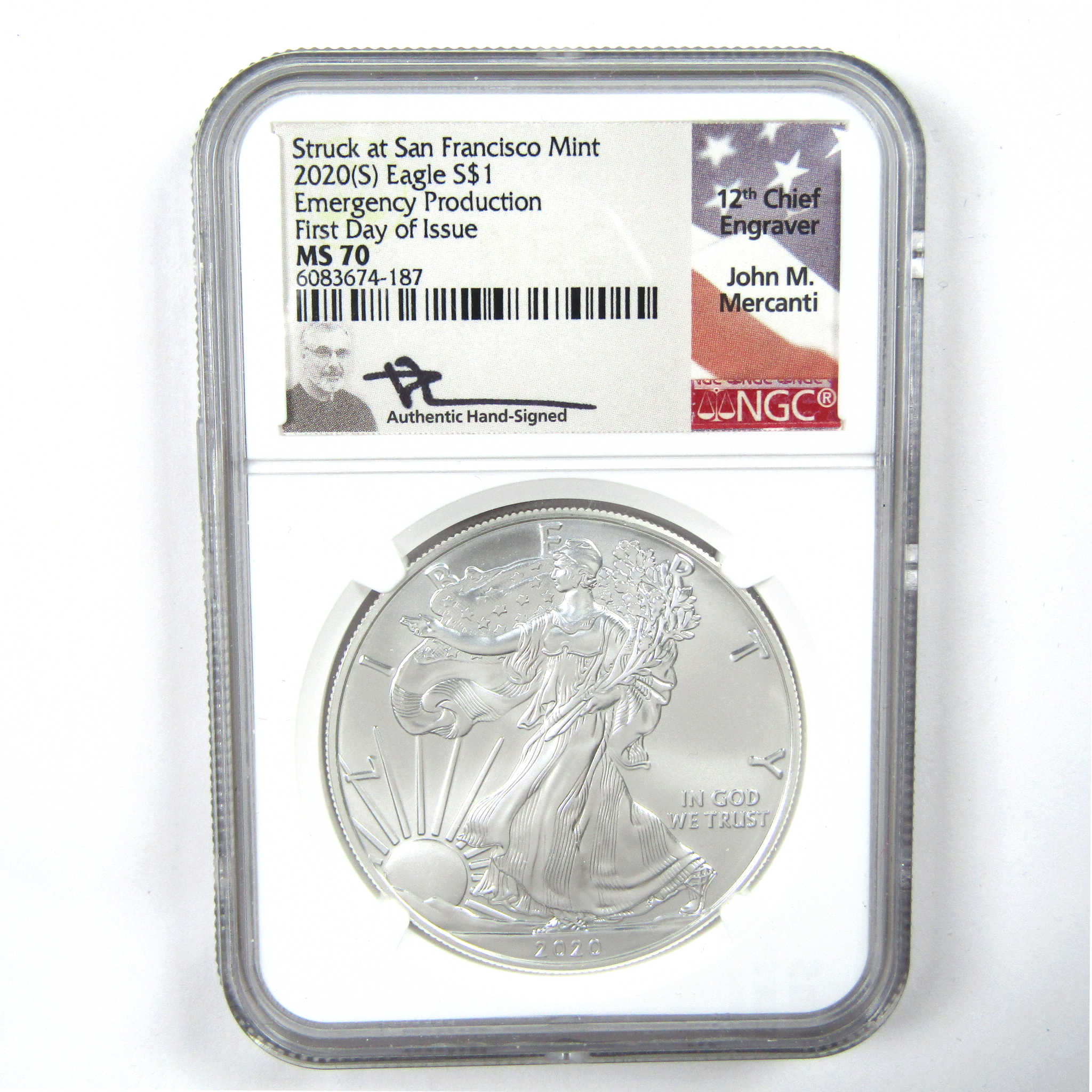 2020 (S) American Silver Eagle MS 70 NGC First Day SKU:CPC6991