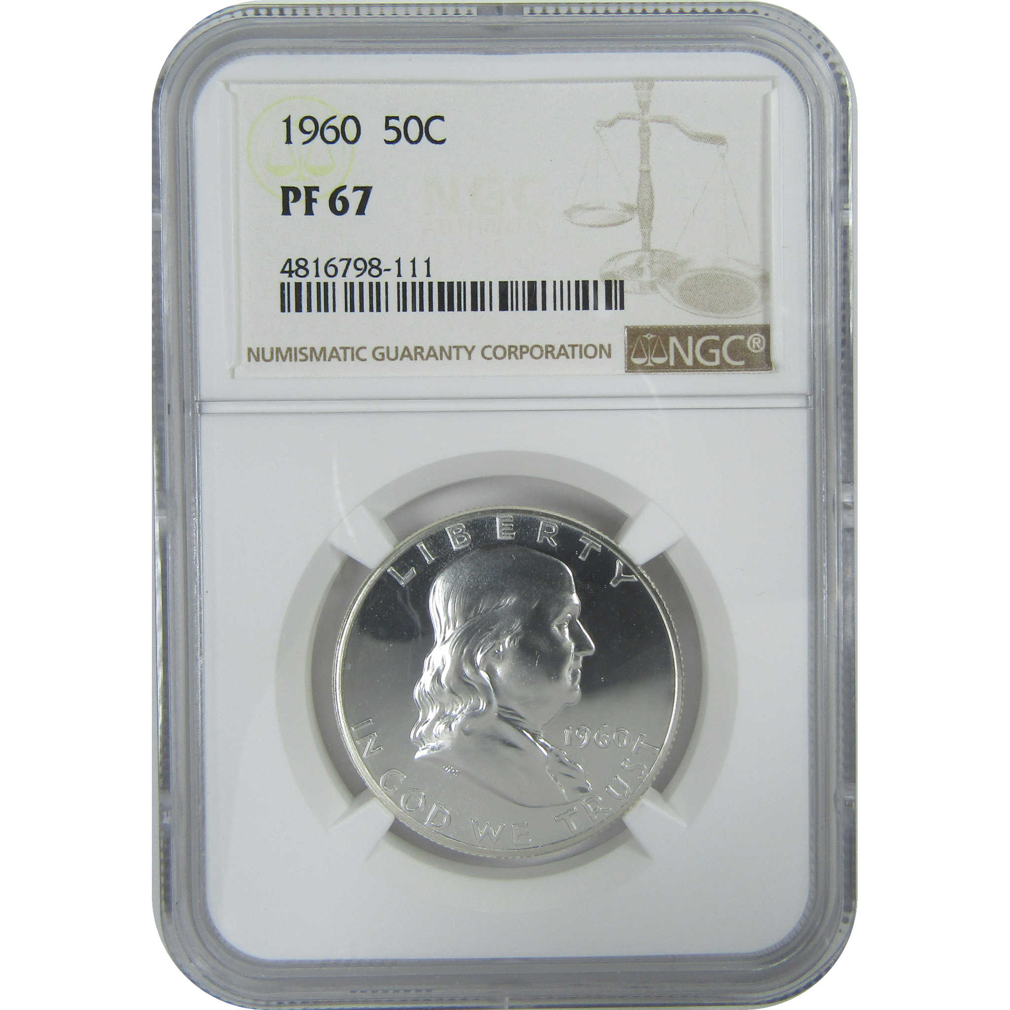 1960 Franklin Half Dollar PF 67 NGC Silver 50c Proof Coin SKU:CPC9274