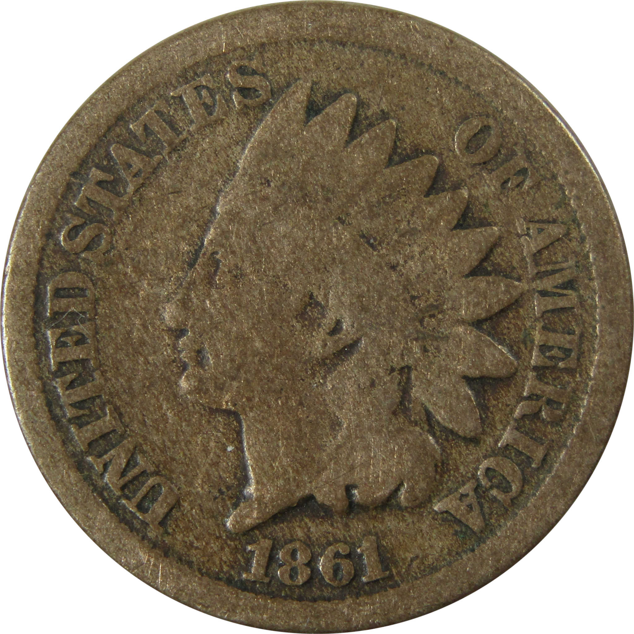 1861 Indian Head Cent G Good Details Penny 1c Coin SKU:CP1177