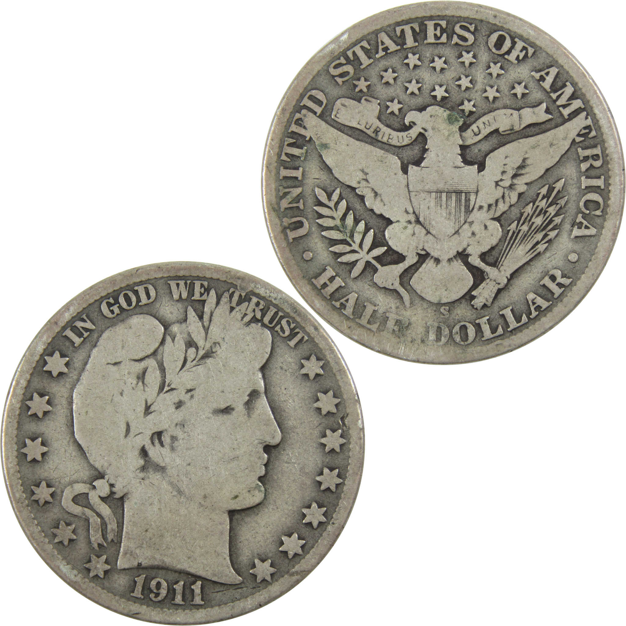 1911 S Barber Half Dollar VG Very Good Silver 50c Coin SKU:I13017