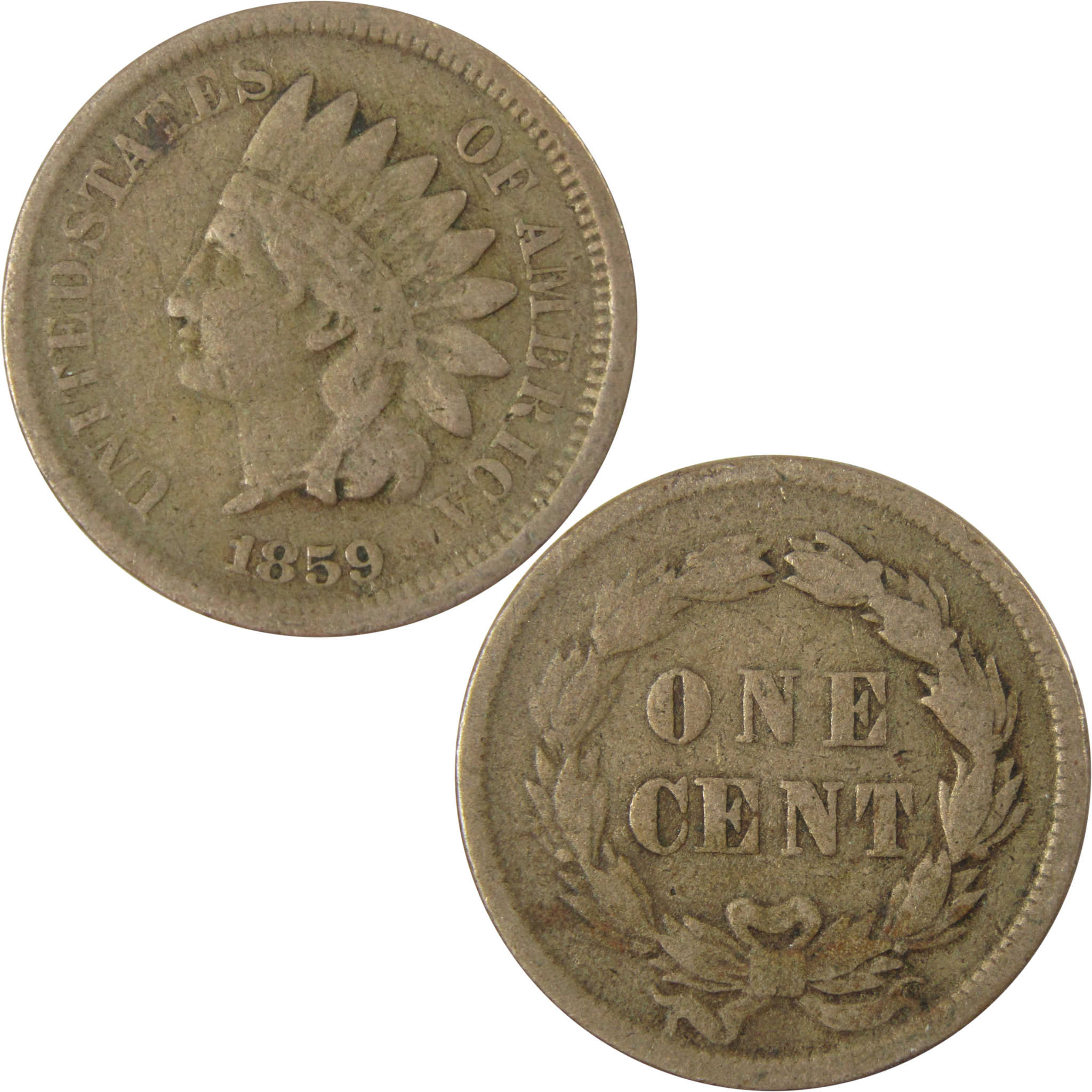 1859 Indian Head Cent VG Very Good Penny 1c Coin SKU:CP1258
