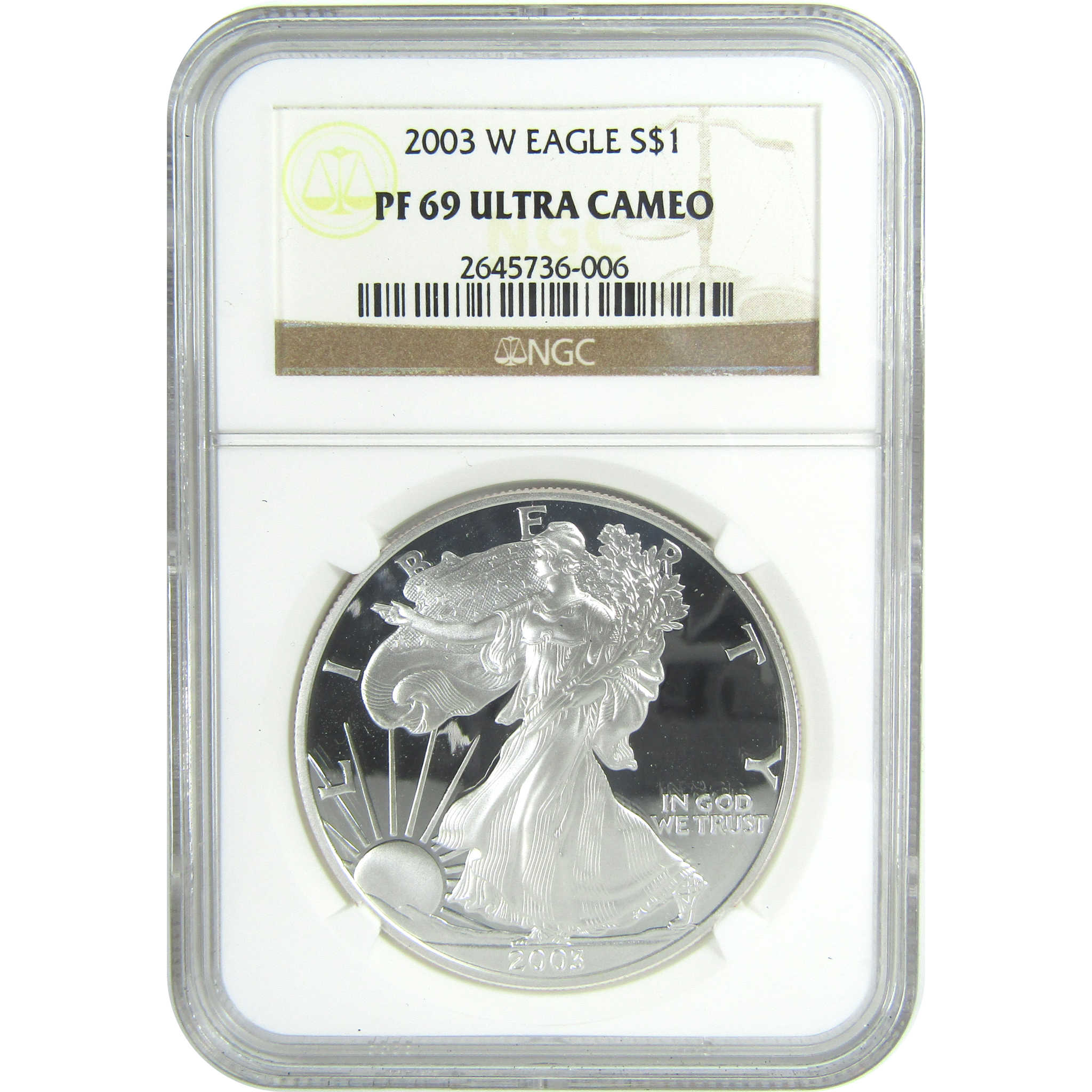 2003 W American Silver Eagle PF 69 UCAM NGC Proof $1 SKU:CPC9546