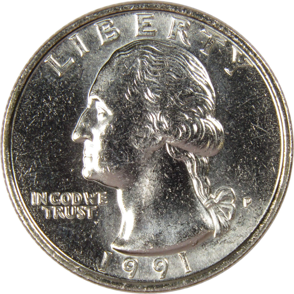 1991 P Washington Quarter Clad Uncirculated Mint State 25c Coin