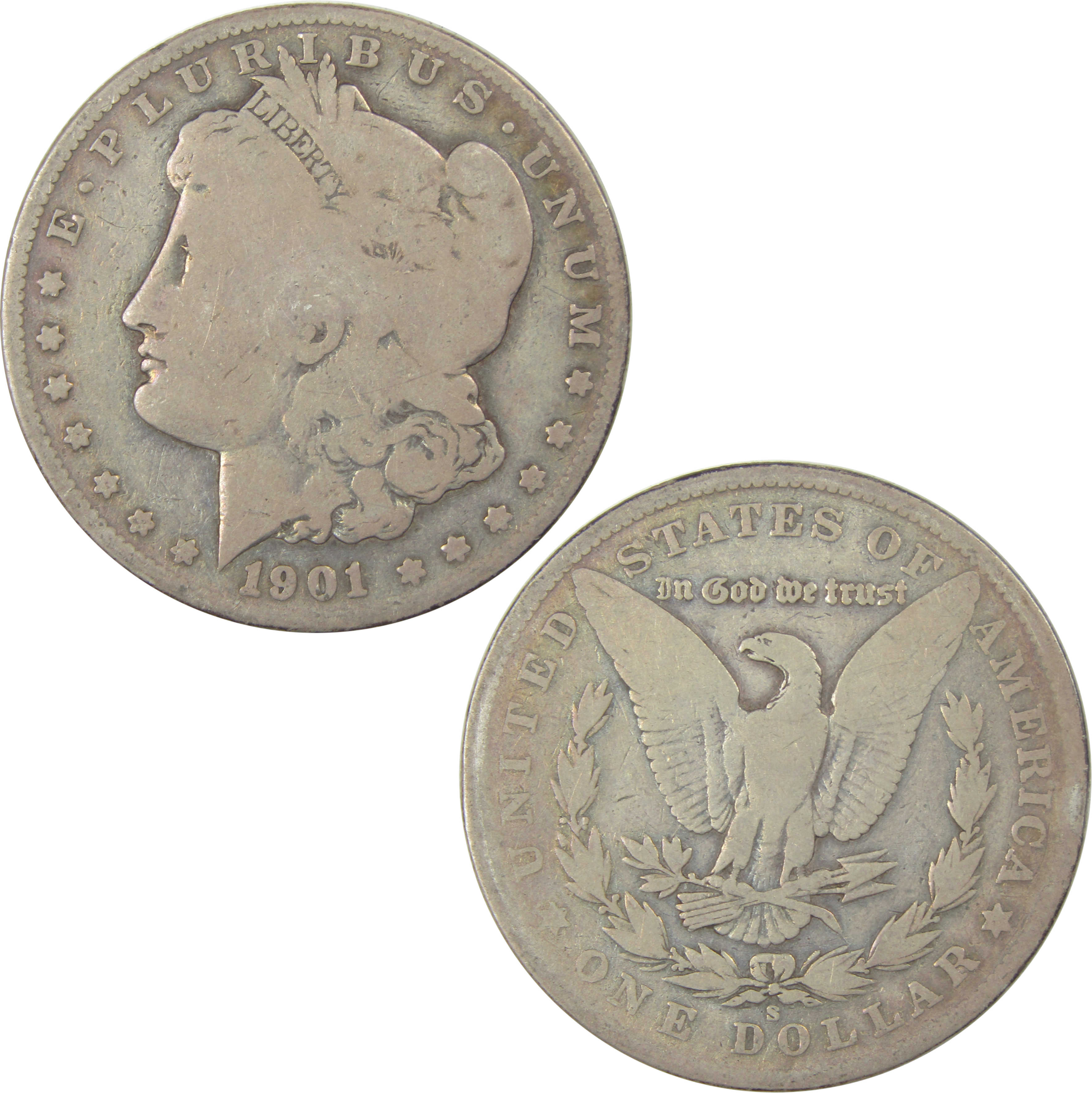 1901 S Morgan Dollar VG Very Good Details Silver $1 Coin SKU:CPC8914 - Morgan coin - Morgan silver dollar - Morgan silver dollar for sale - Profile Coins &amp; Collectibles