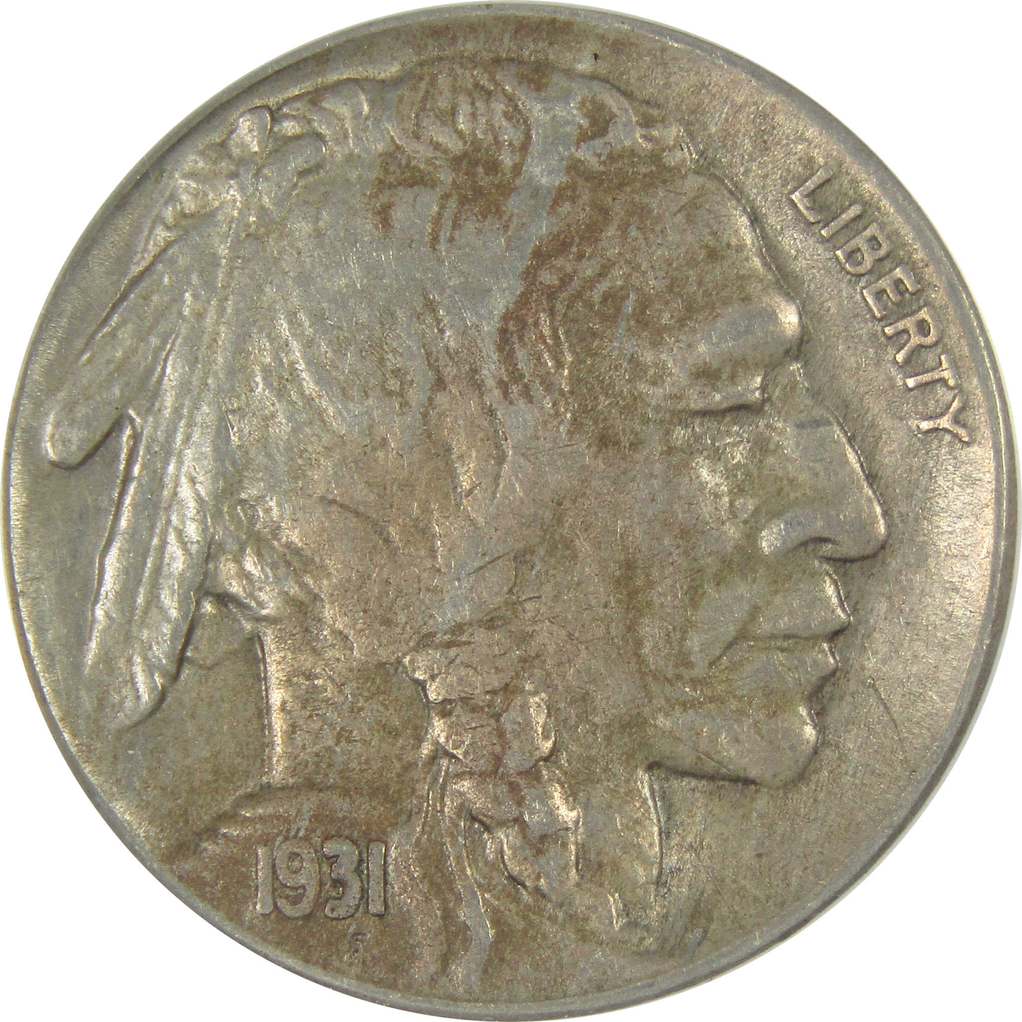 1931 S Indian Head Buffalo Nickel AU 50 ANACS 5c Coin SKU:I16291