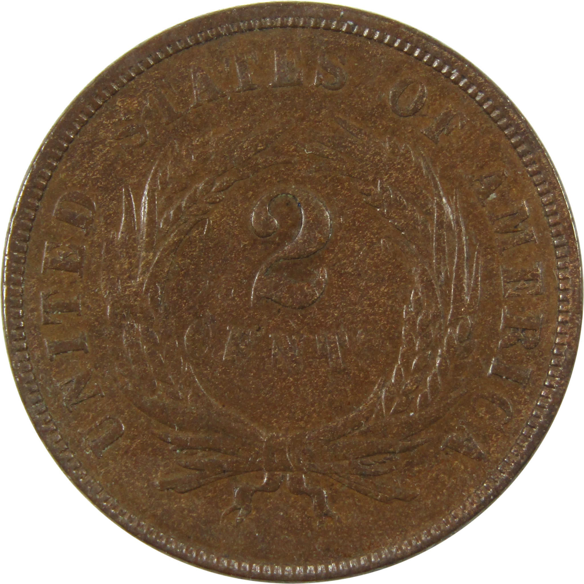 1867 Two Cent Piece XF EF Extremely Fine 2c Coin SKU:I14100