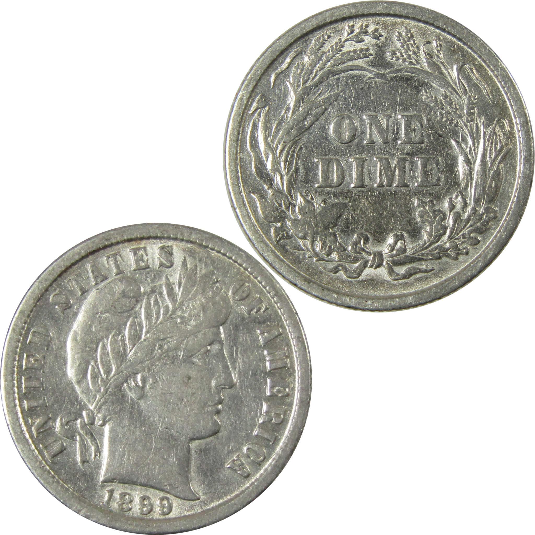 1899 Barber Silver Dime XF EF Extremely Fine Details SKU:CP977