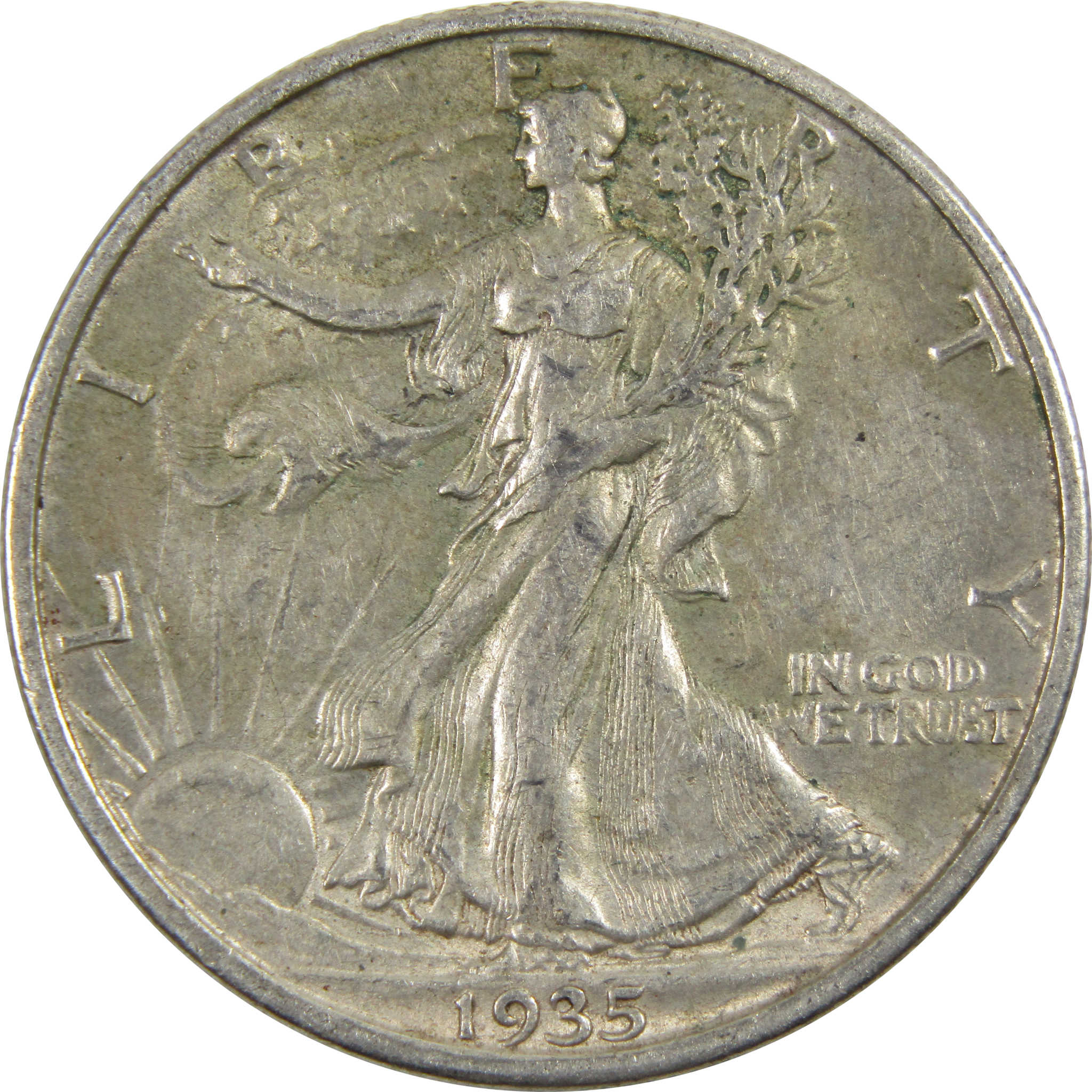 1935 S Liberty Walking Half Dollar Choice About Unc Silver SKU:I8191