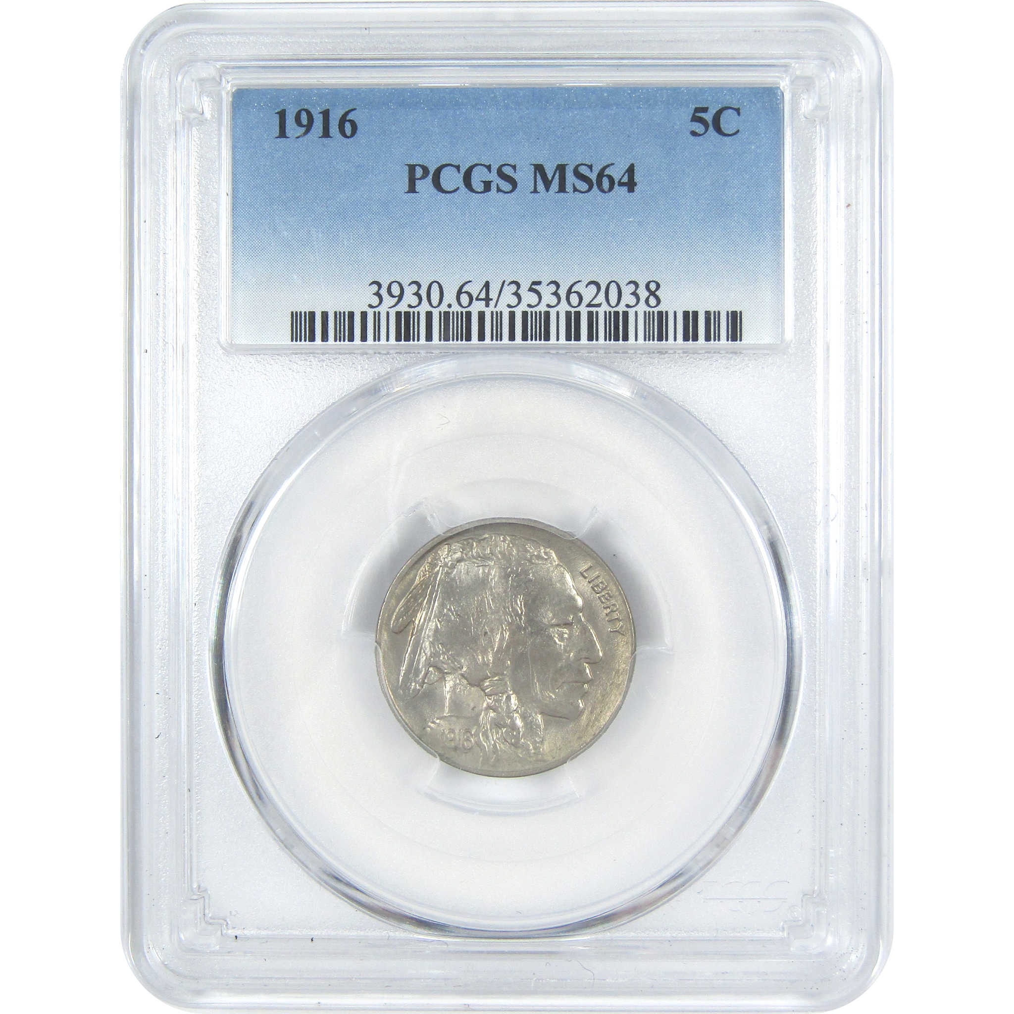 1916 Indian Head Buffalo Nickel MS 64 PCGS 5c Uncirculated SKU:I15371