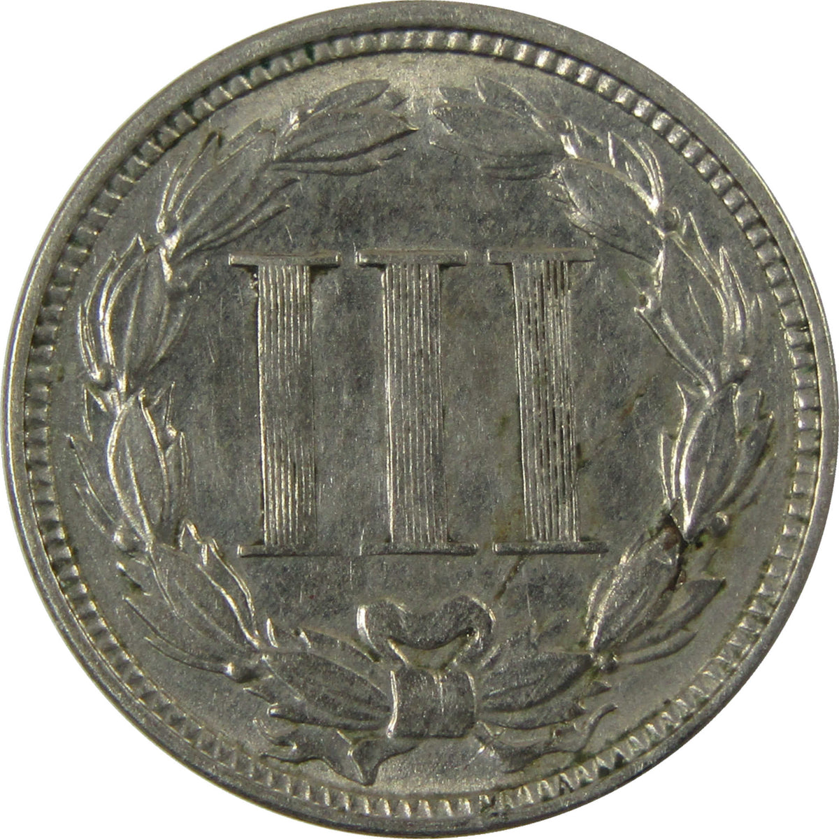 1865 Nickel Three Cent Piece XF EF Extremely Fine Details SKU:I28512