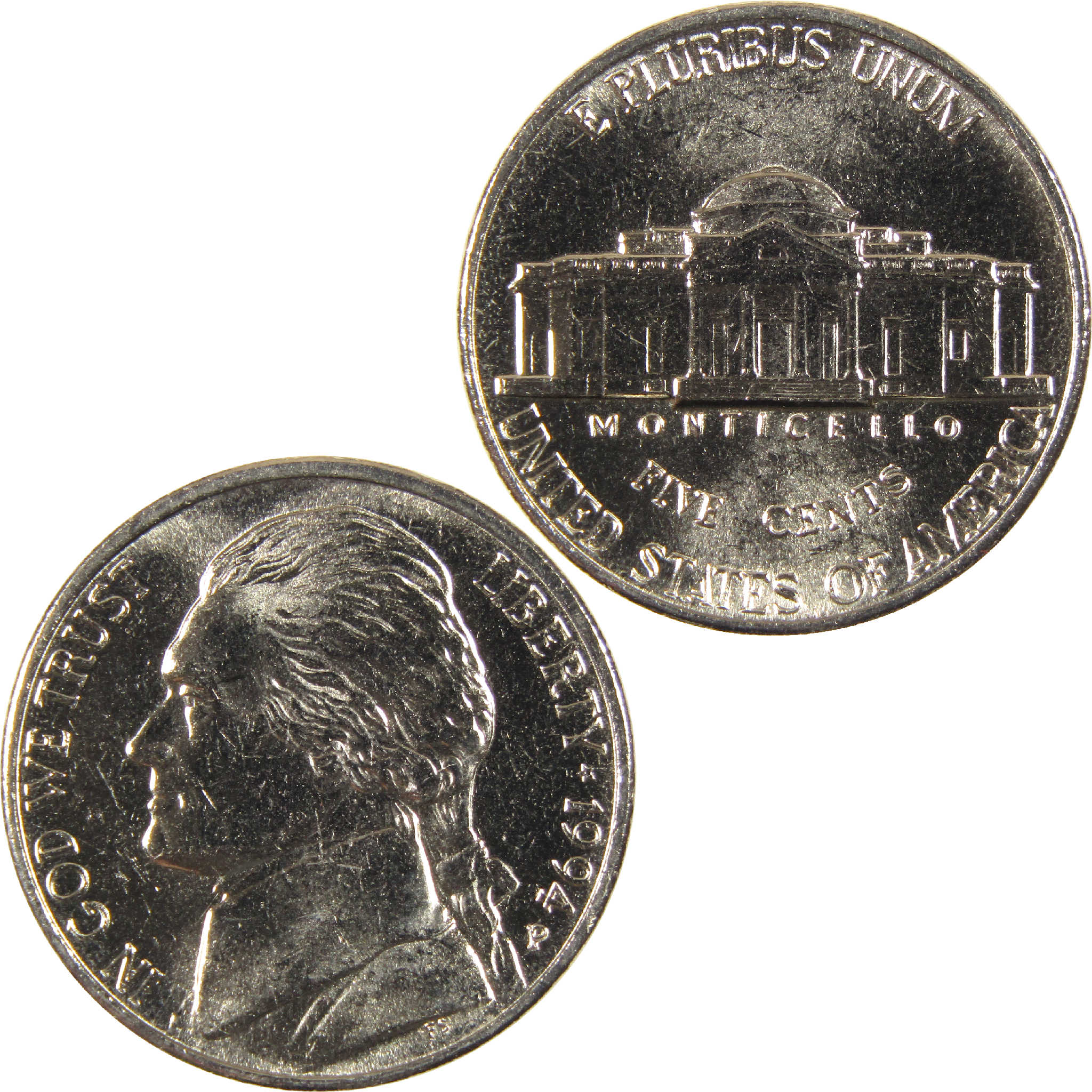 1994 P Jefferson Nickel Uncirculated 5c Coin