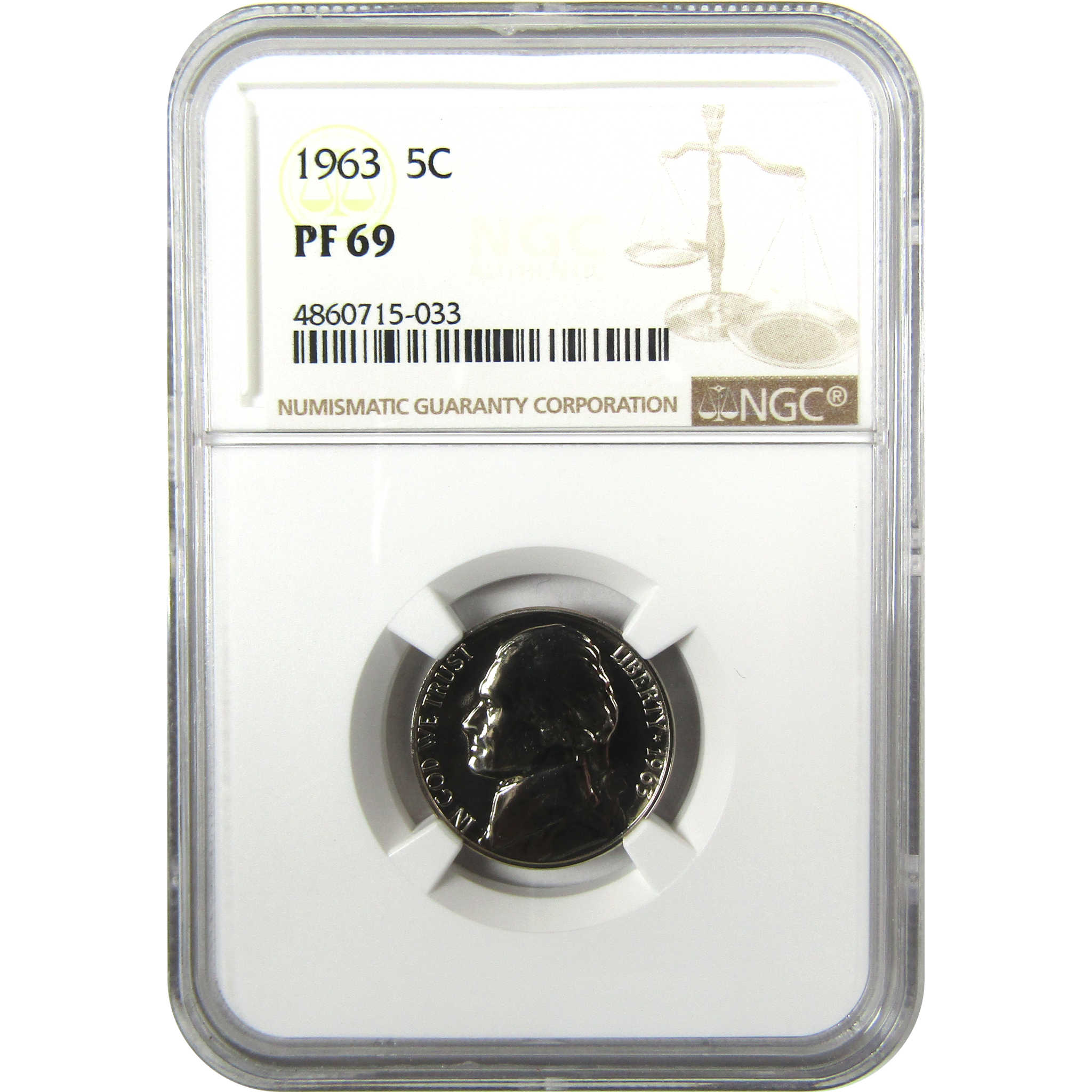 1963 Jefferson Nickel PF 69 NGC Proof 5c Coin Collectible SKU:I27330